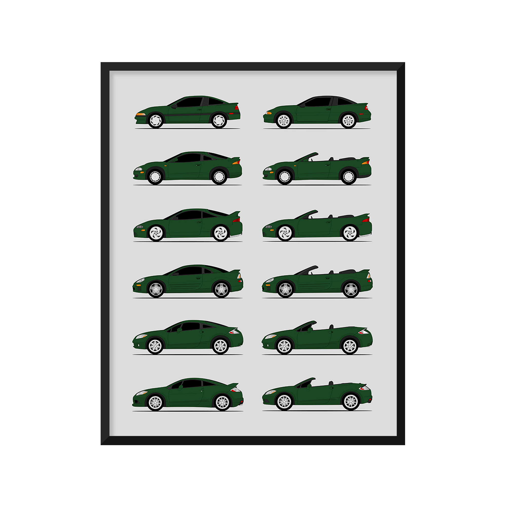Mitsubishi Eclipse Generations (Side Profile)