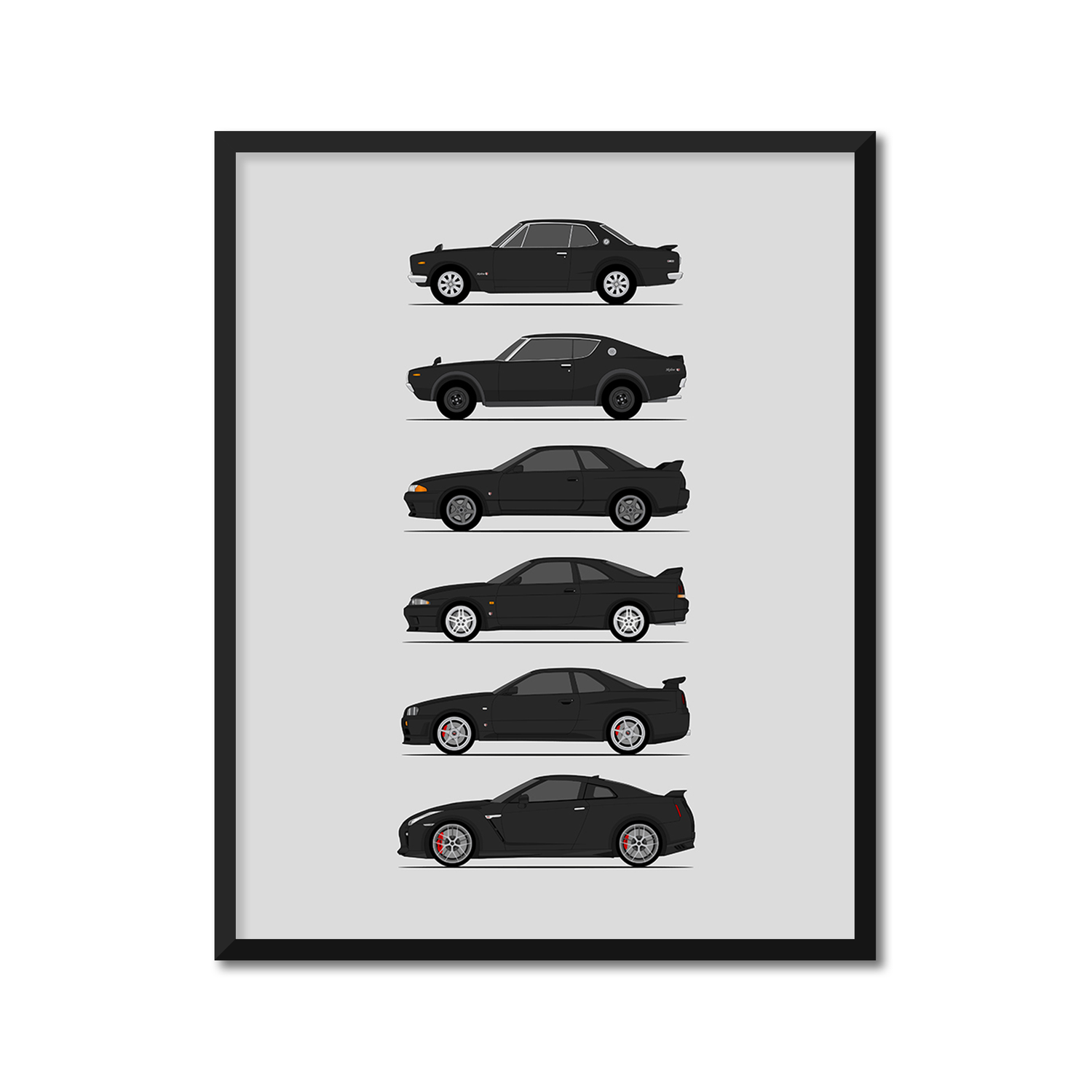 Nissan Skyline GT-R Generations (Side Profile)