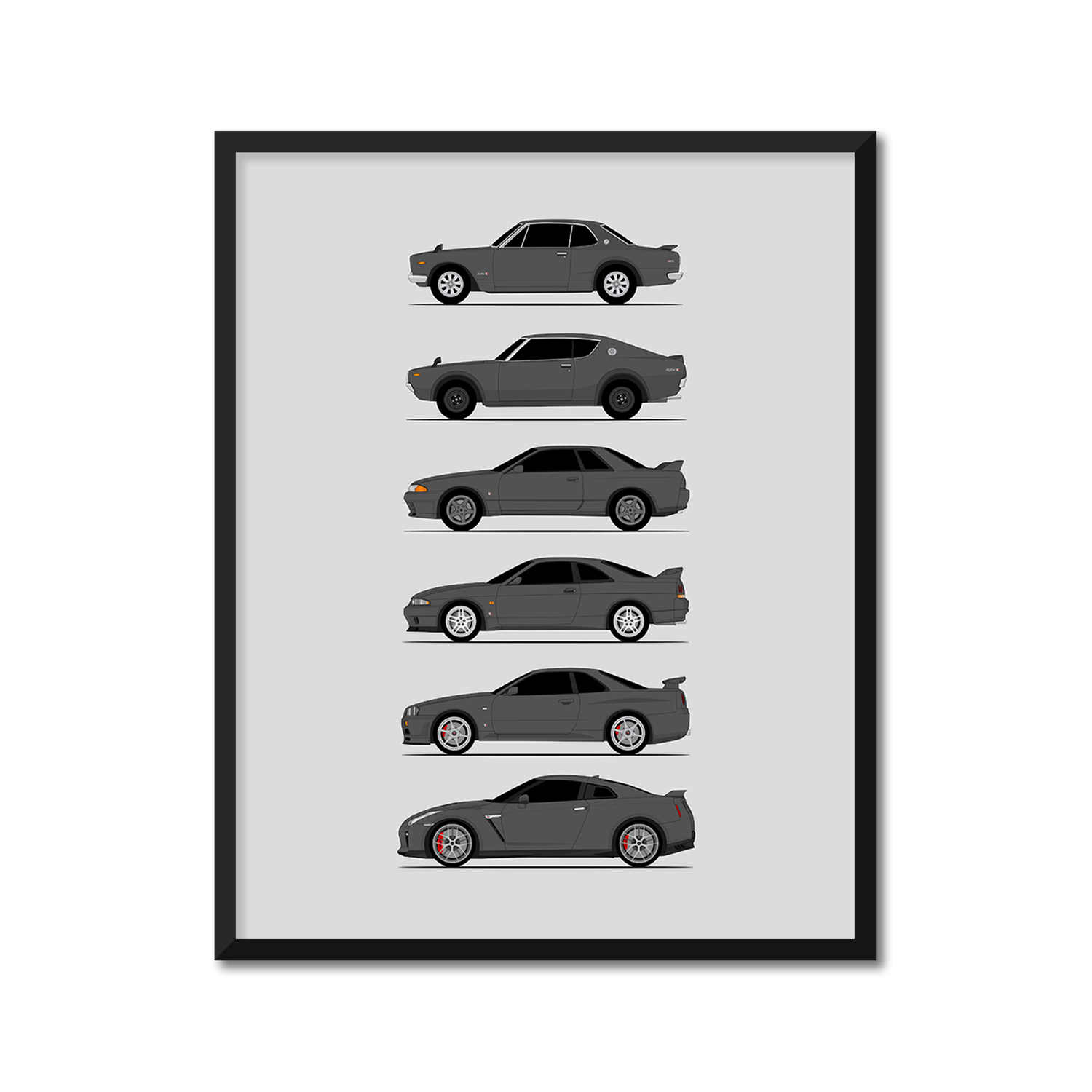 Nissan Skyline GT-R Generations (Side Profile)