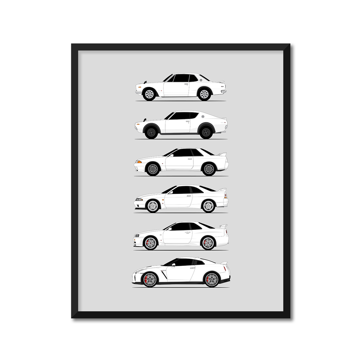 Nissan Skyline GT-R Generations (Side Profile)