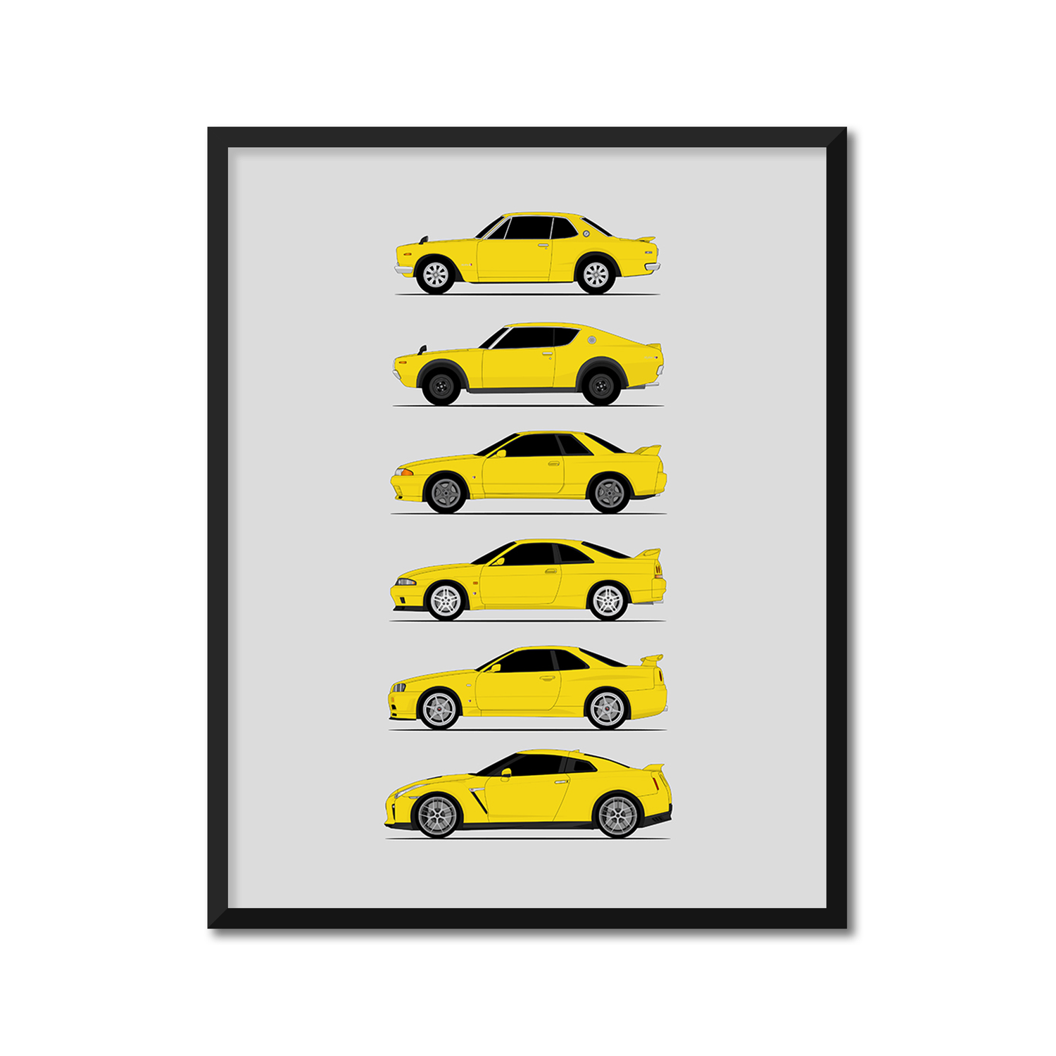 Nissan Skyline GT-R Generations (Side Profile)