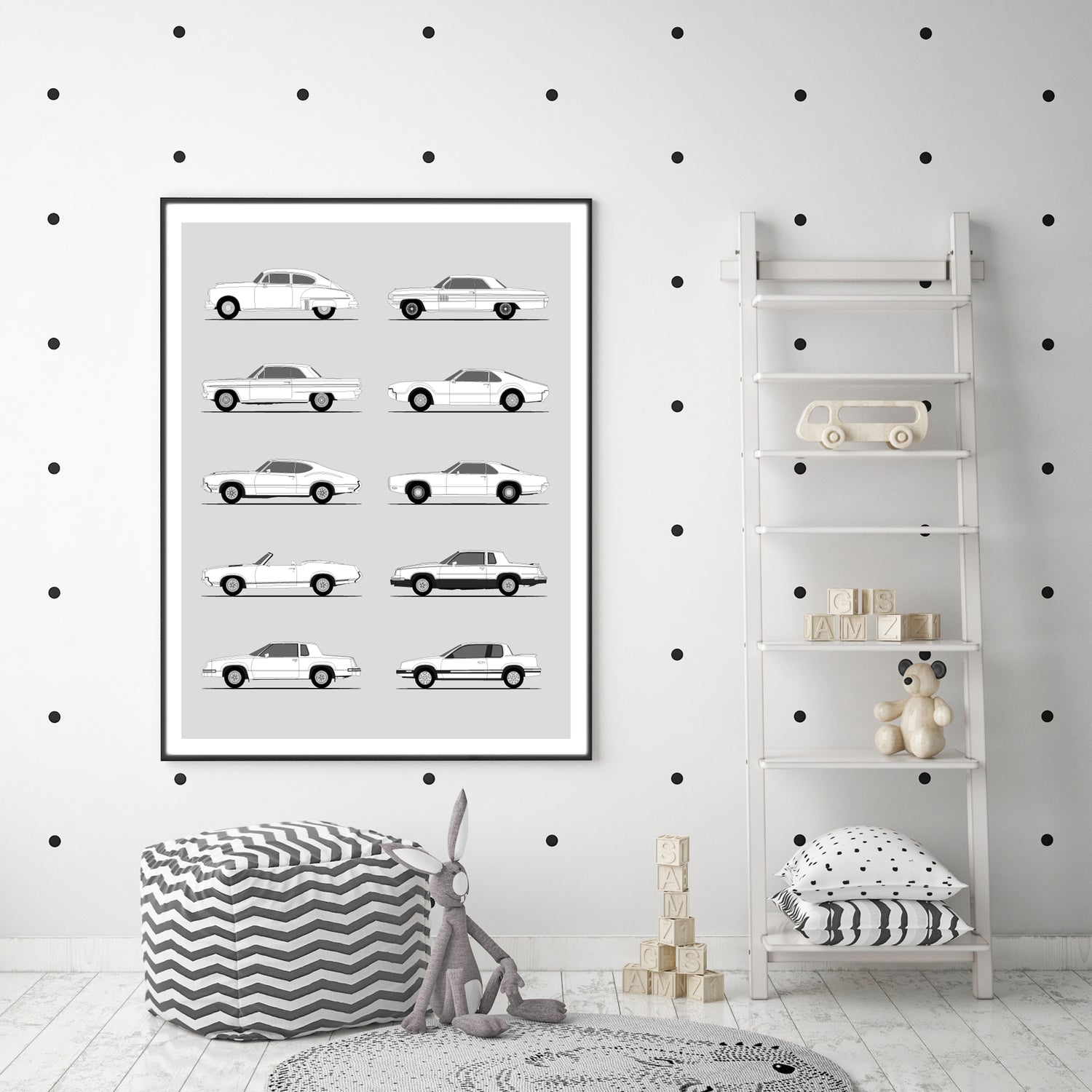 Oldsmobile Best Generations History and Evolution Poster (Side Profile)