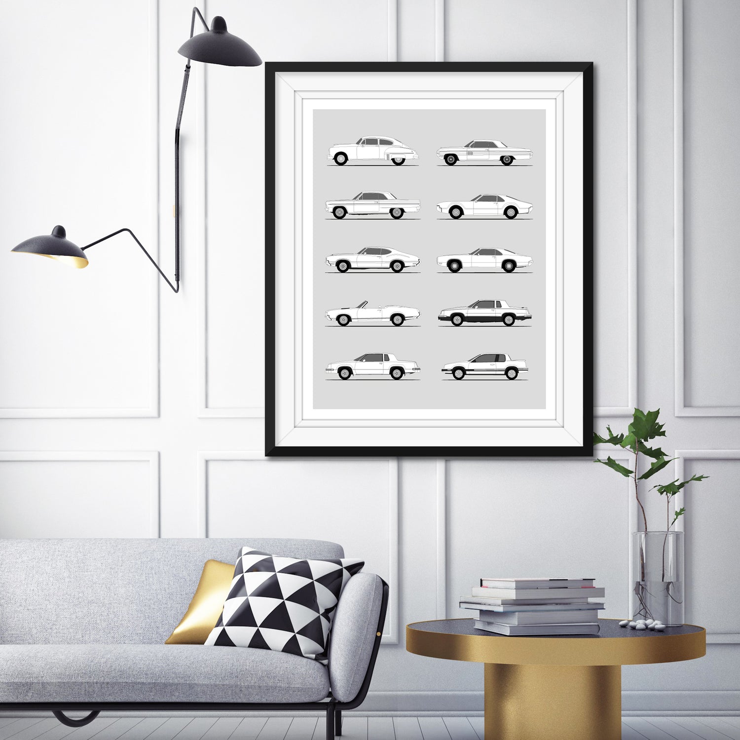 Oldsmobile Best Generations History and Evolution Poster (Side Profile)