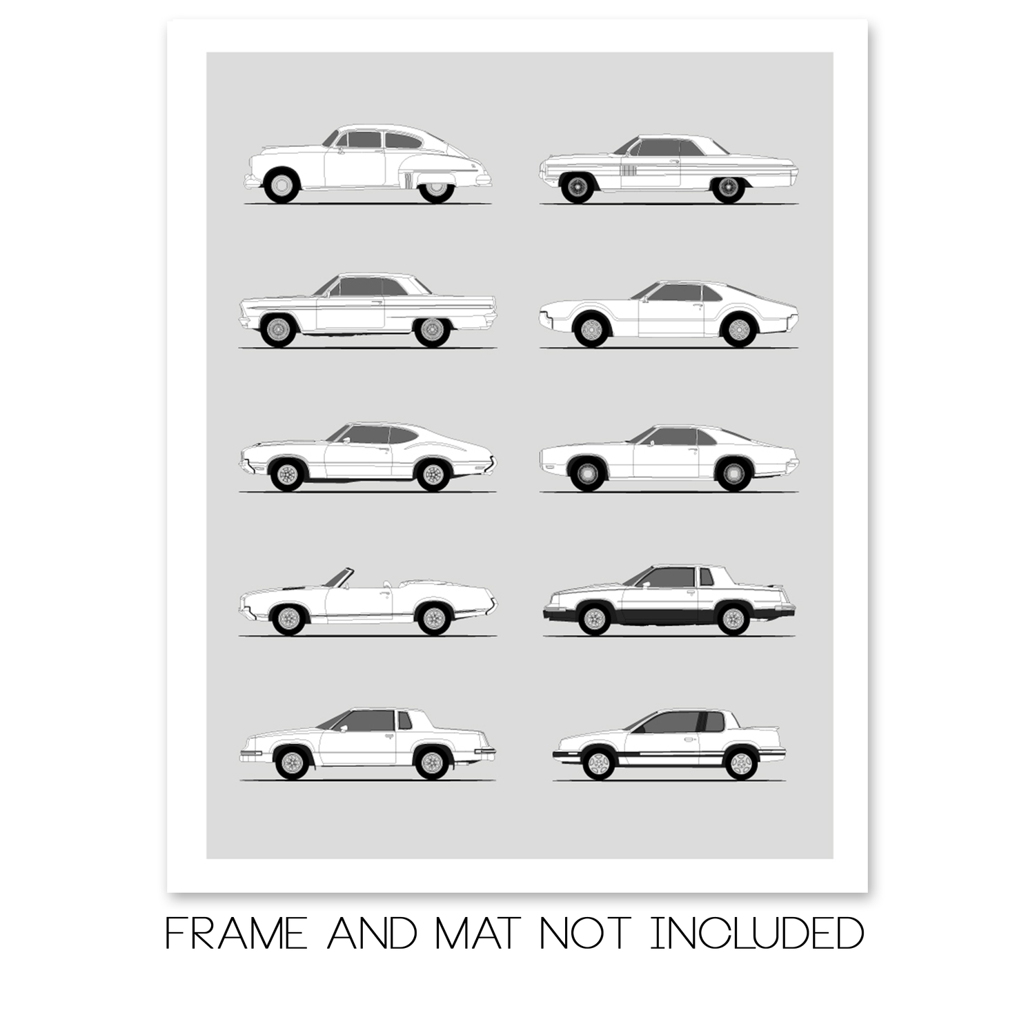 Oldsmobile Best Generations History and Evolution Poster (Side Profile)