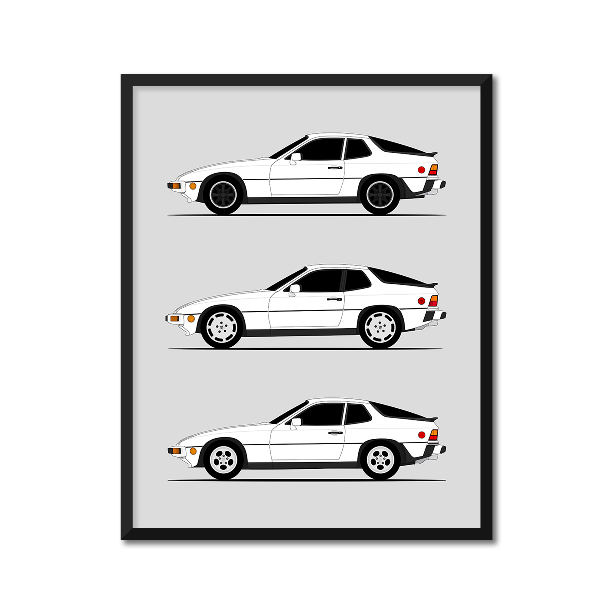 Porsche 924 Generations (Side Profile)