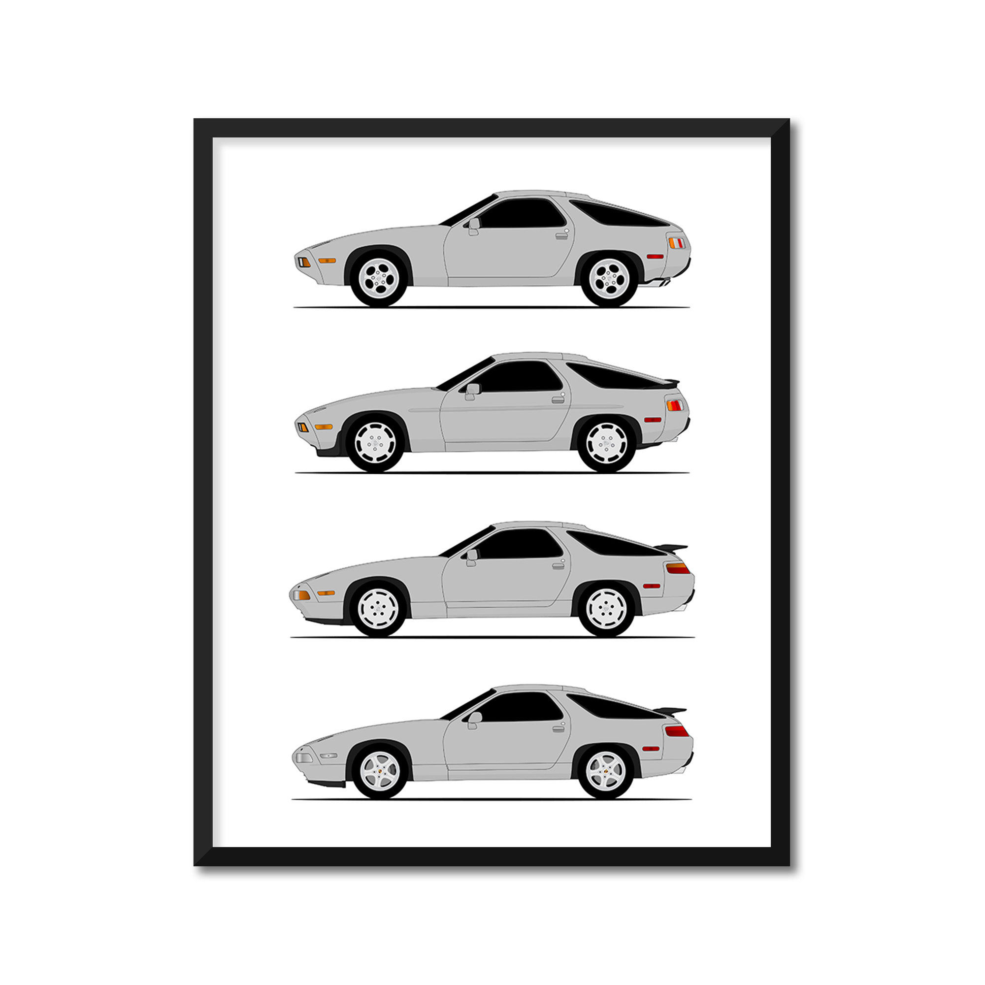 Porsche 928 Generations (Side Profile)