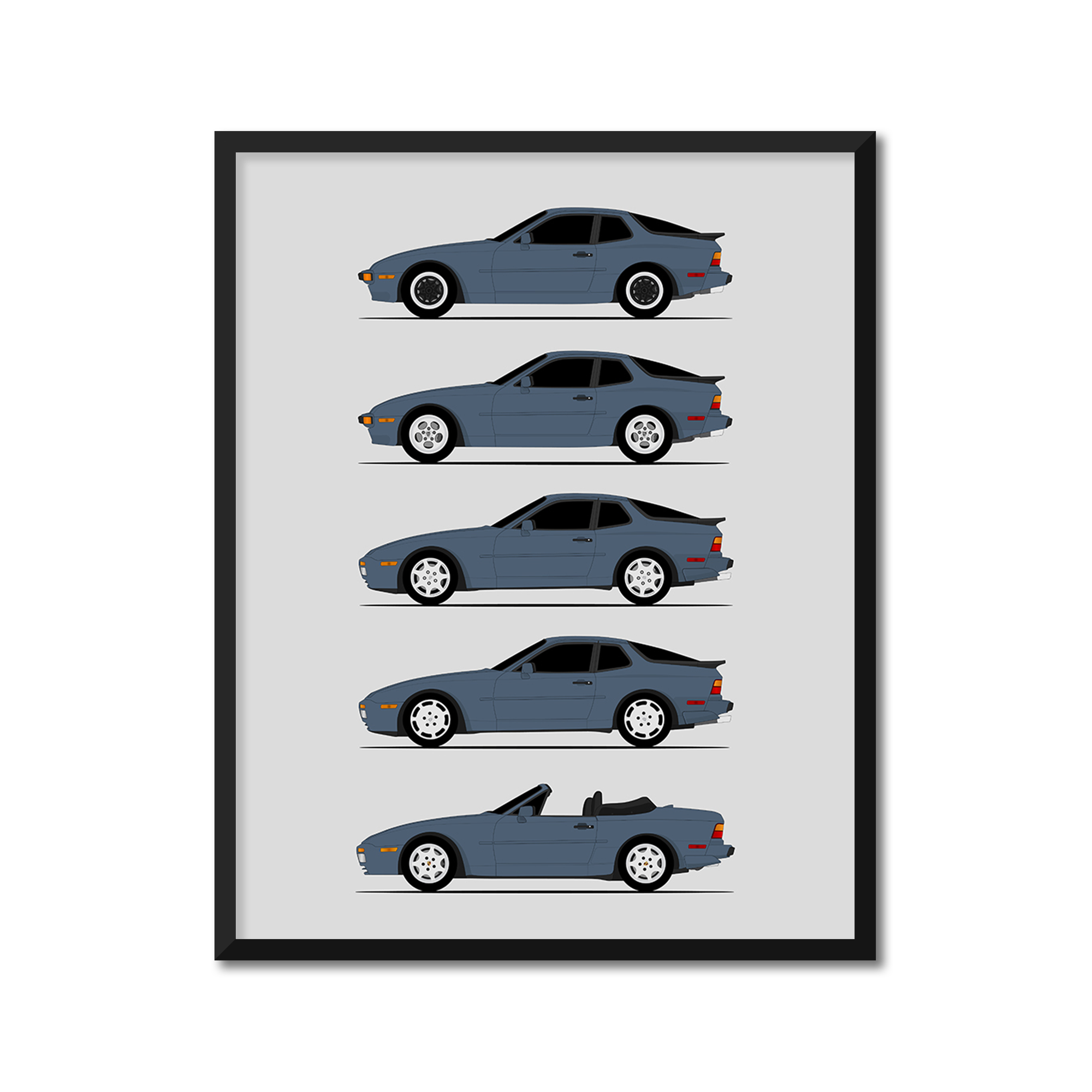 Porsche 944 Generations (Side Profile)