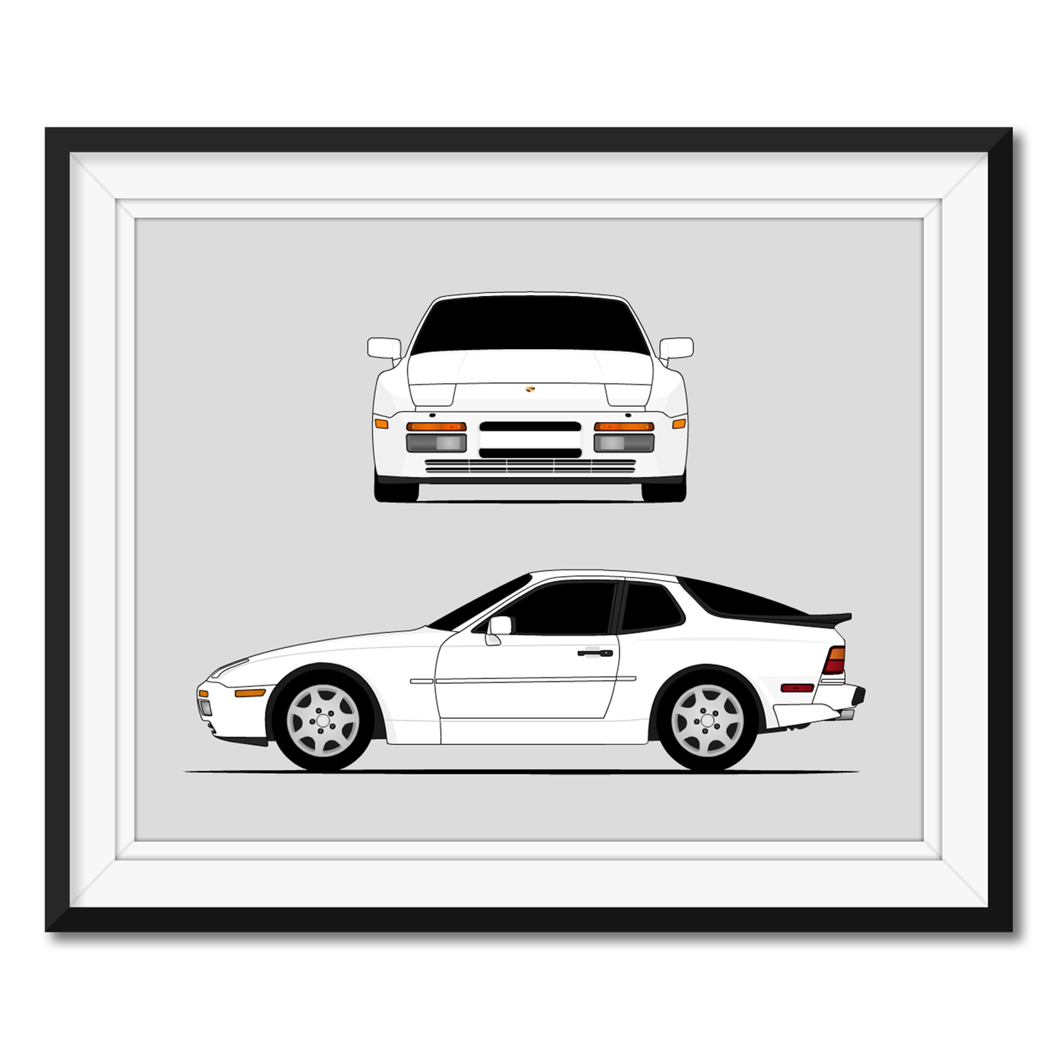 Porsche 944 Turbo (1986-1991) and S2 (1989-1991) (Front and Side) Poster