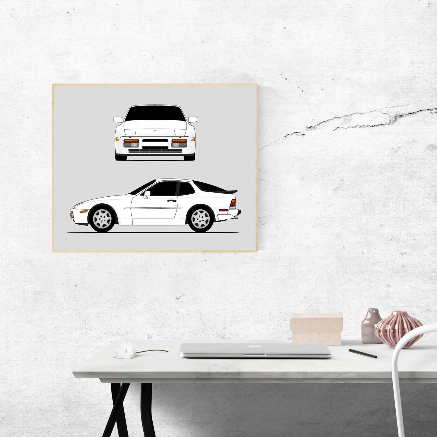 Porsche 944 Turbo (1986-1991) and S2 (1989-1991) (Front and Side) Poster