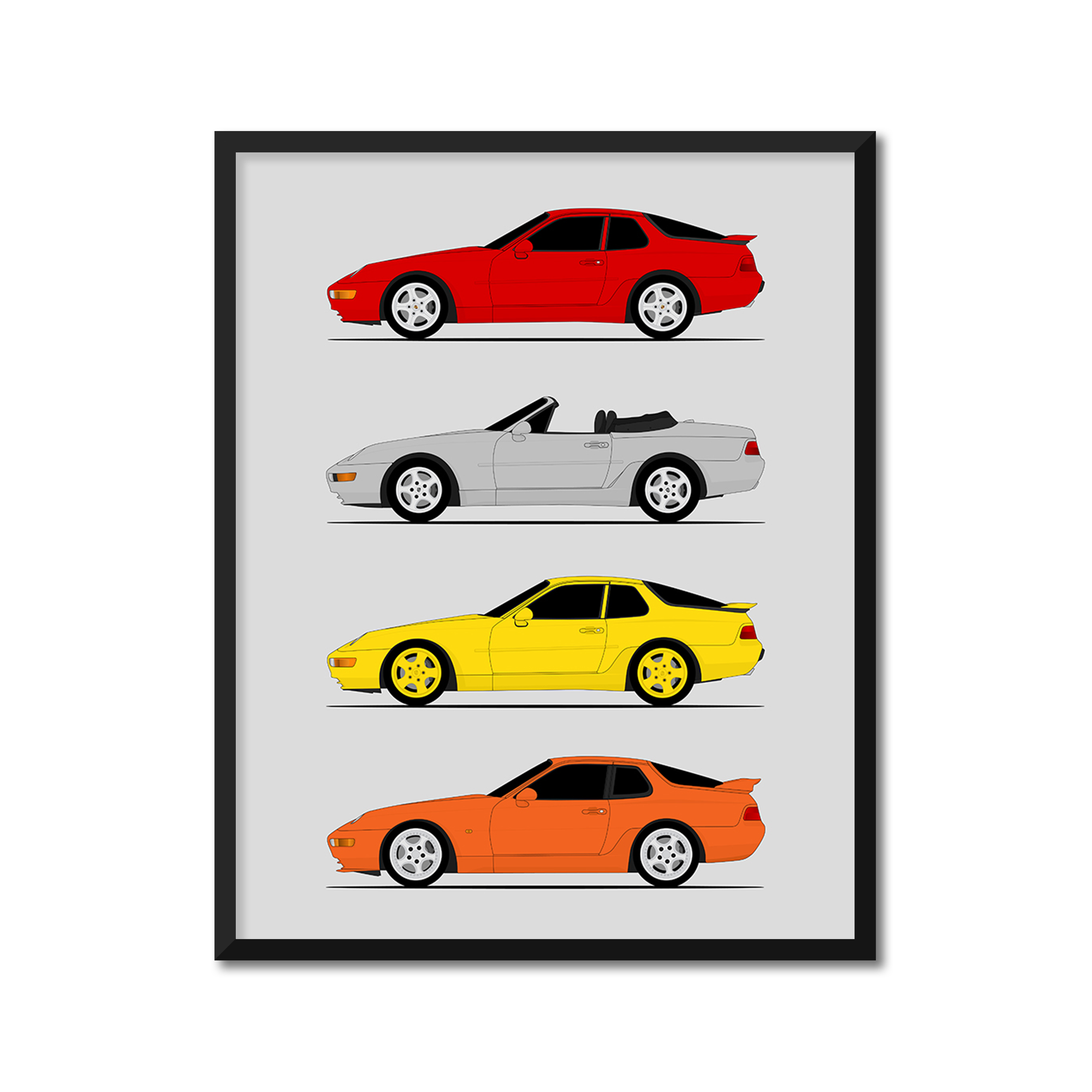 Porsche 968 Generations (Side Profile)