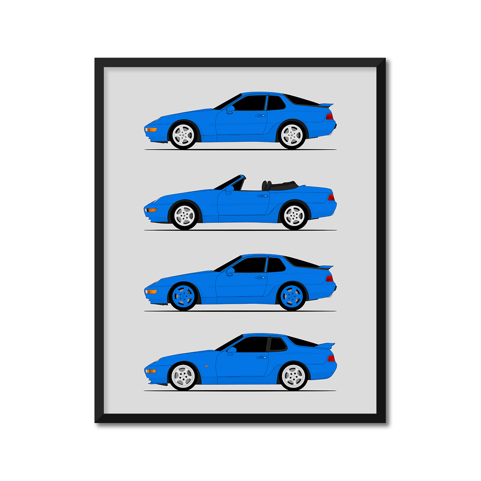 Porsche 968 Generations (Side Profile)