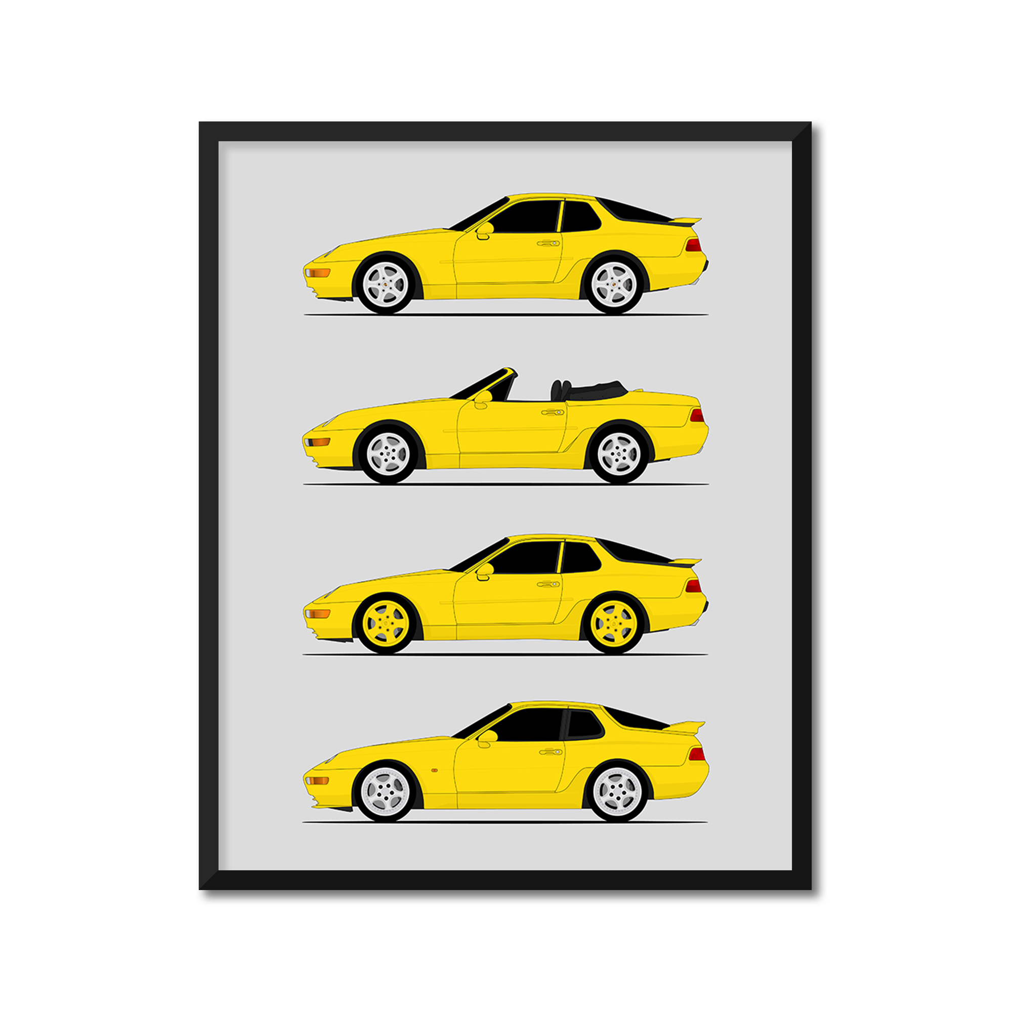Porsche 968 Generations (Side Profile)
