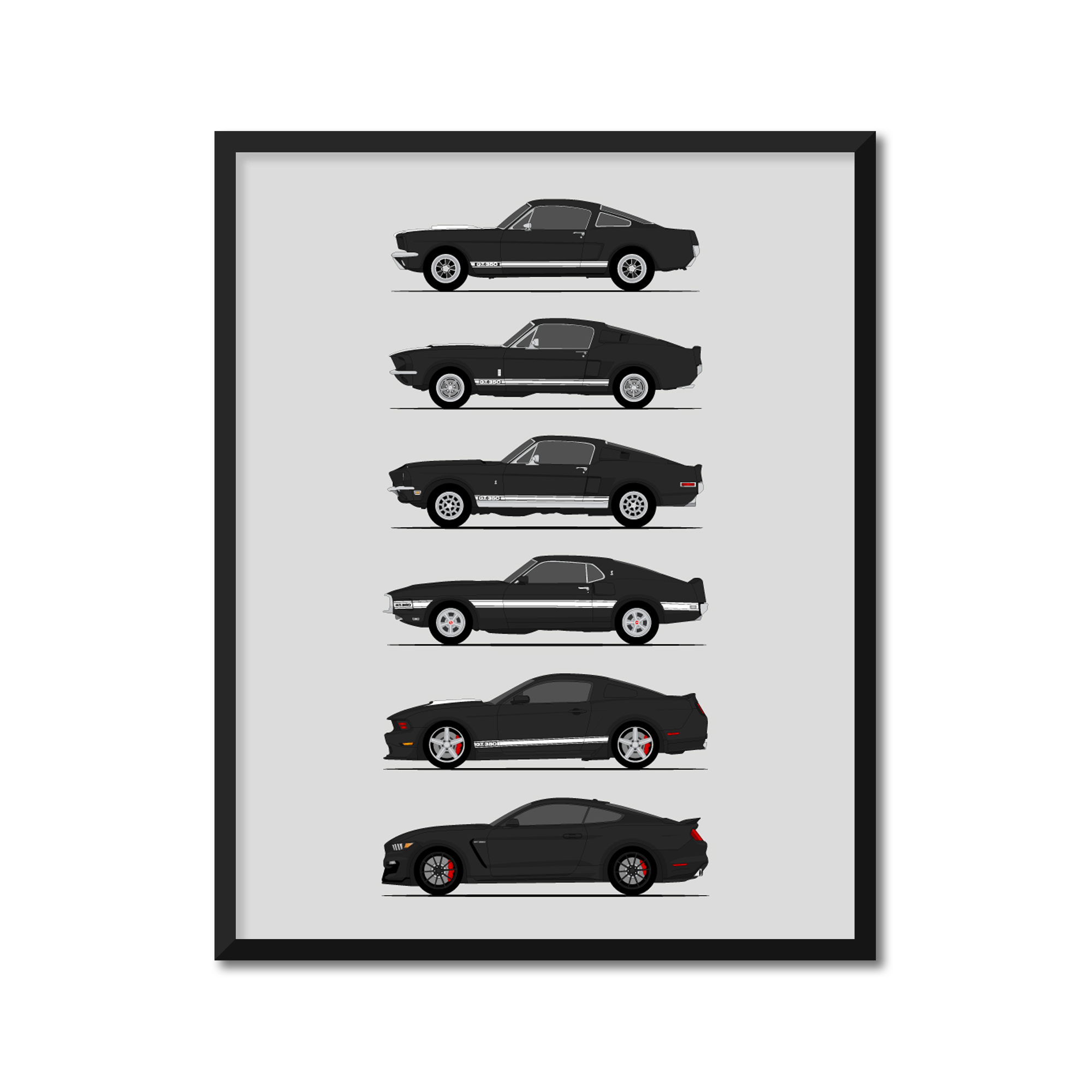 Shelby GT350 Generations (Ford) (Side Profile)