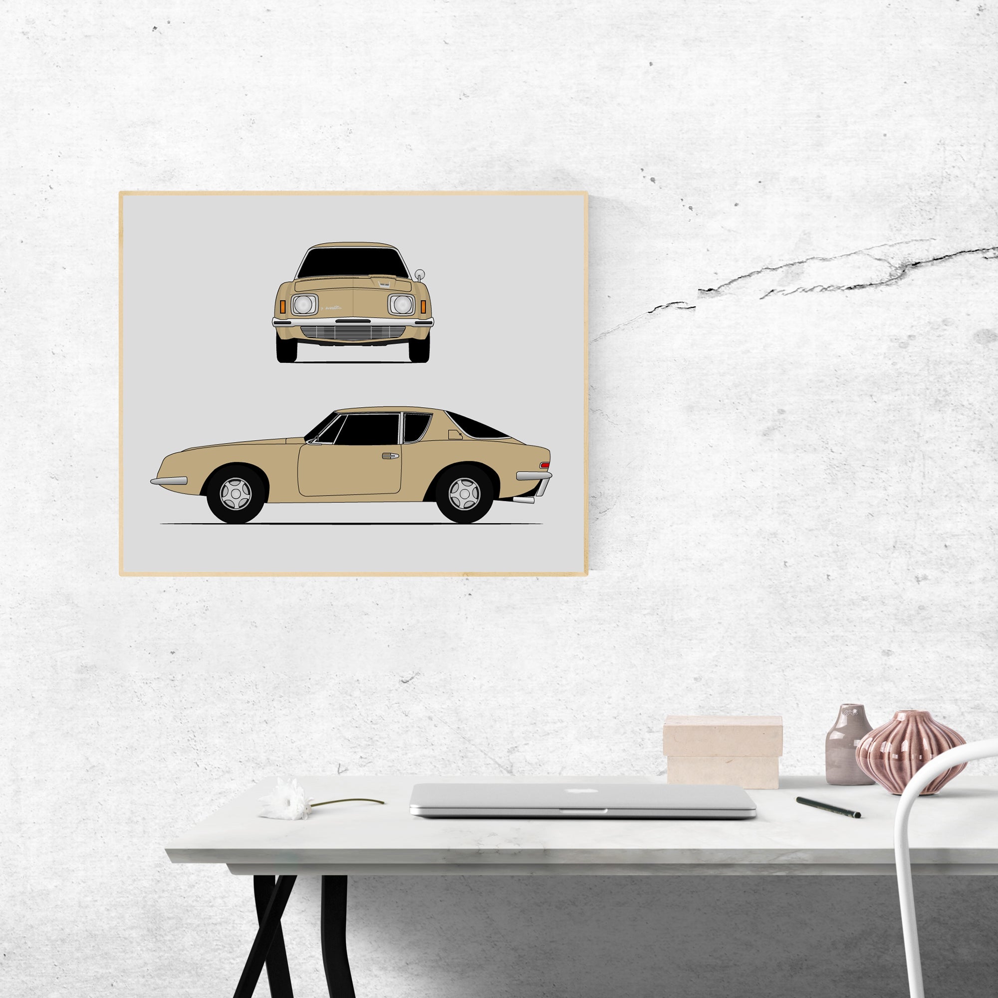Studebaker Avanti (1964) (Front and Side) Poster