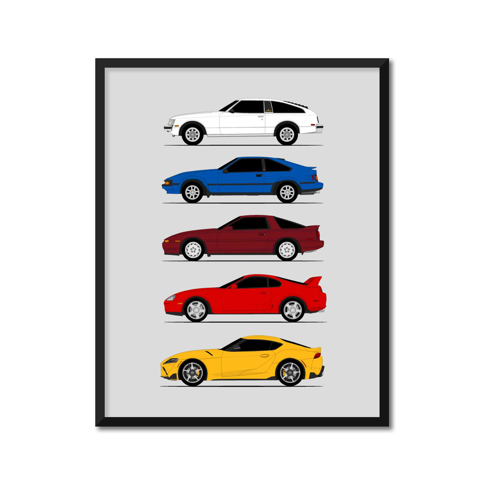 Toyota Supra Generations (Side Profile)
