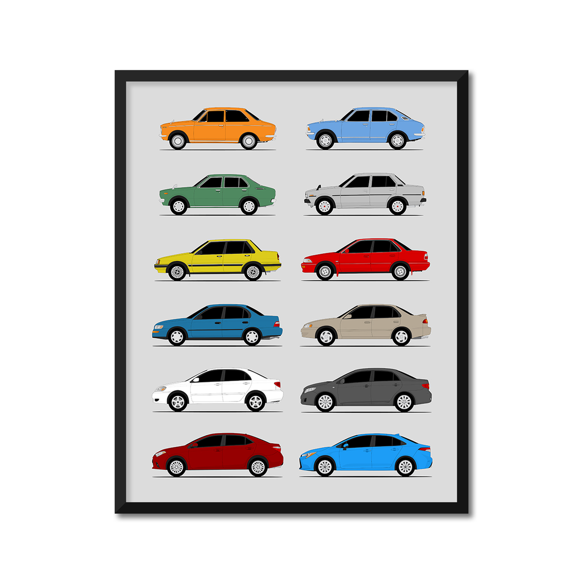 Toyota Corolla Generations (Side Profile)