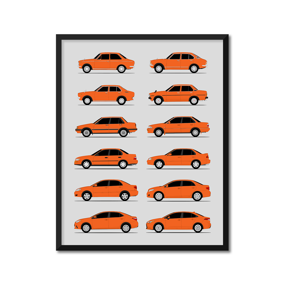 Toyota Corolla Generations (Side Profile)