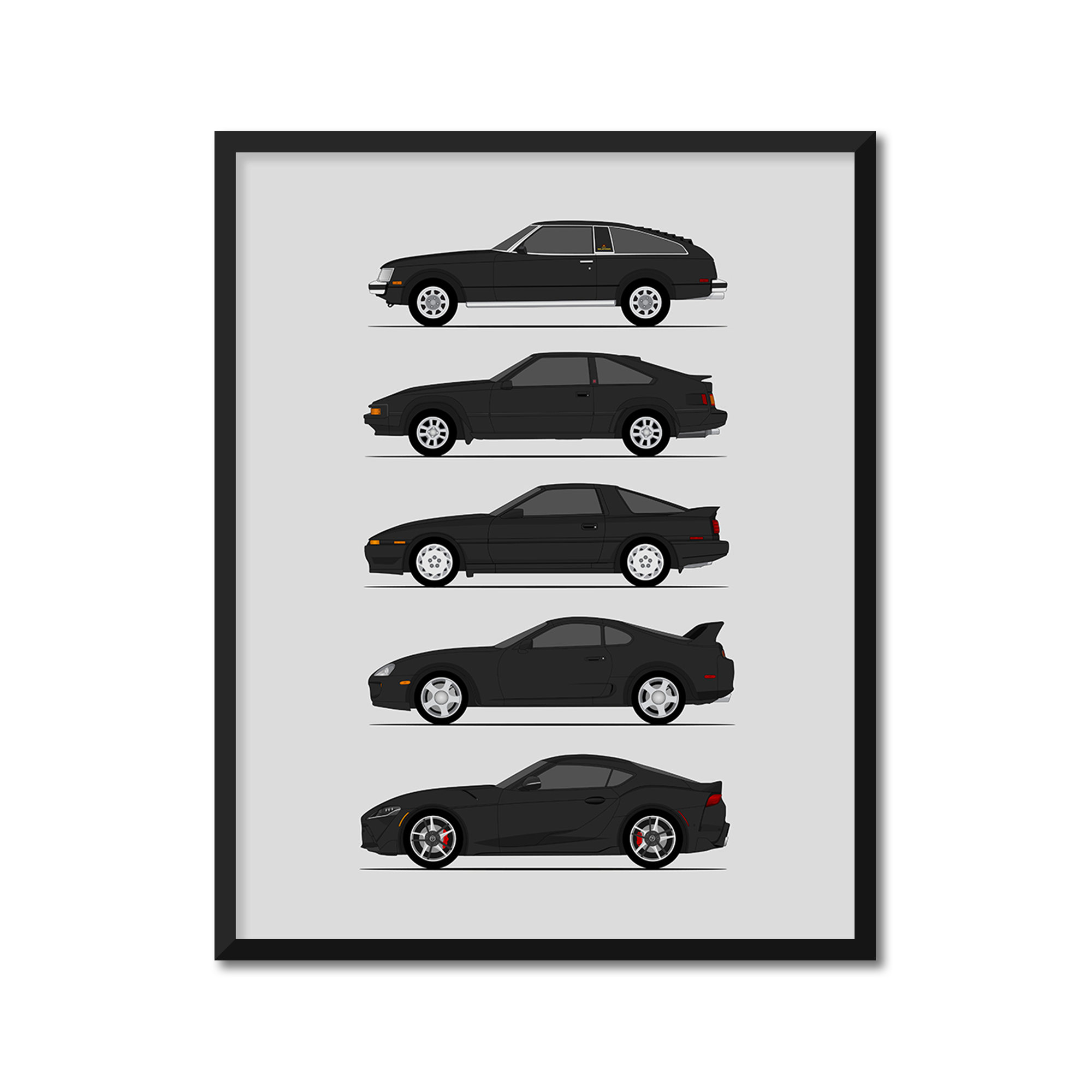 Toyota Supra Generations (Side Profile)