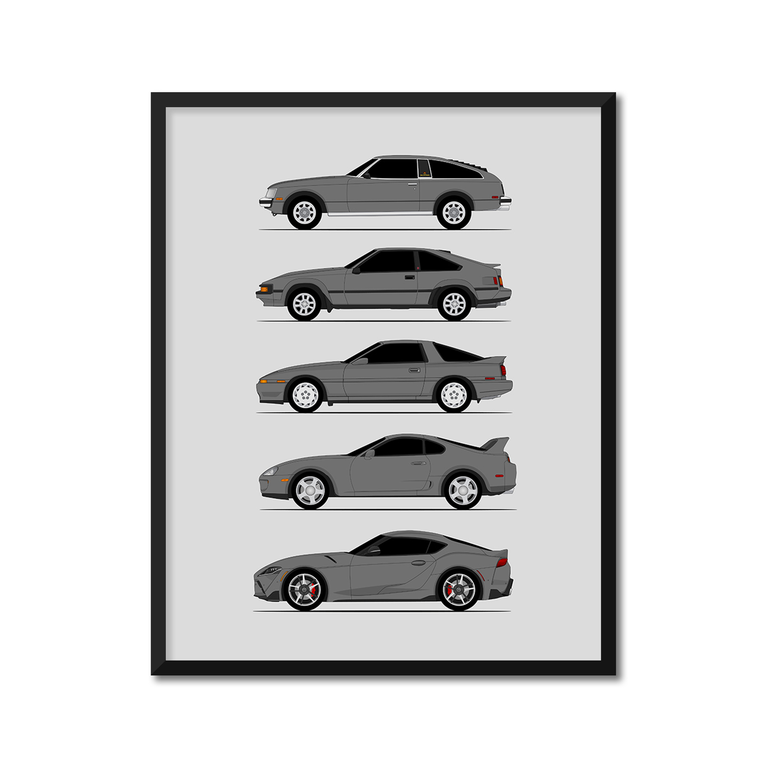 Toyota Supra Generations (Side Profile)