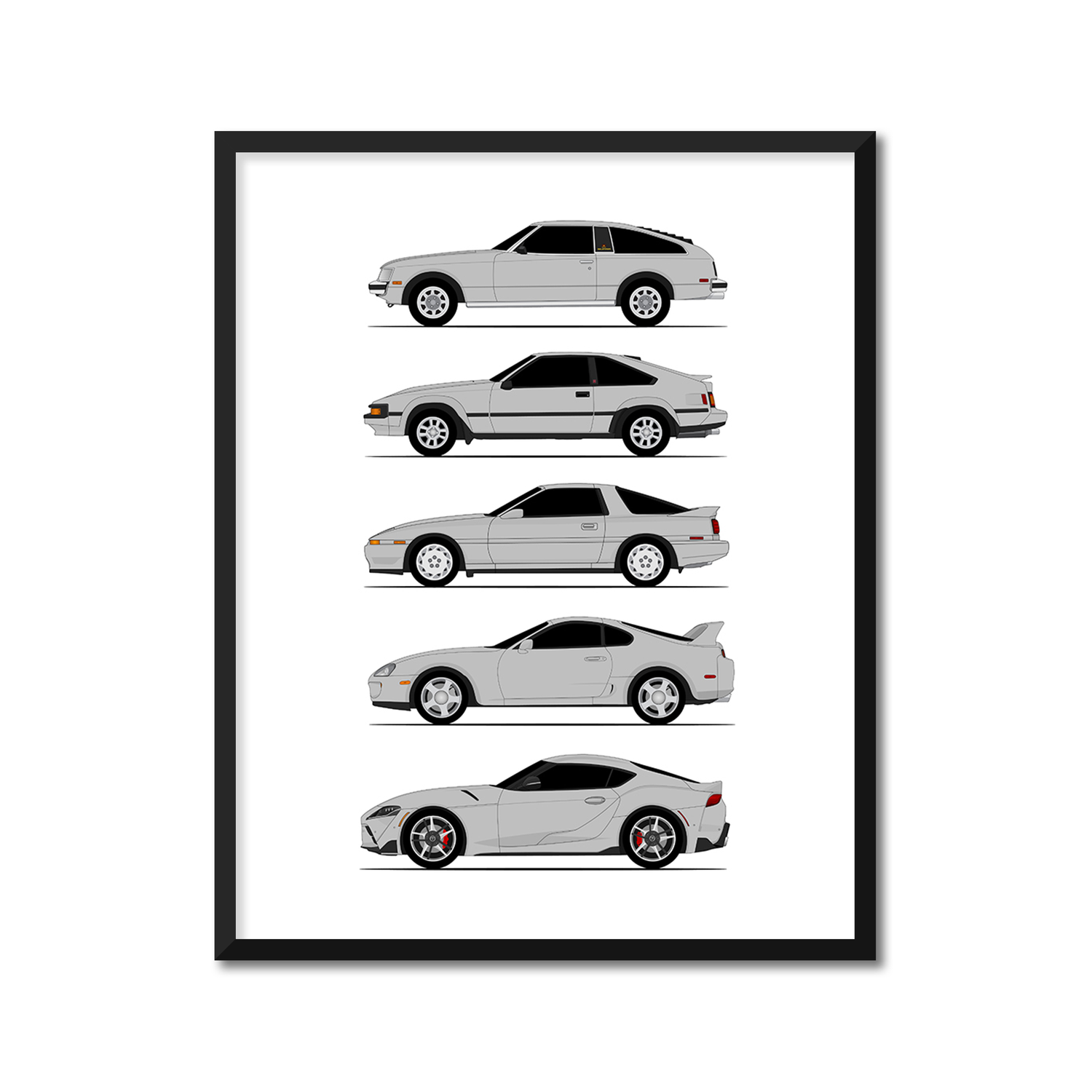 Toyota Supra Generations (Side Profile)