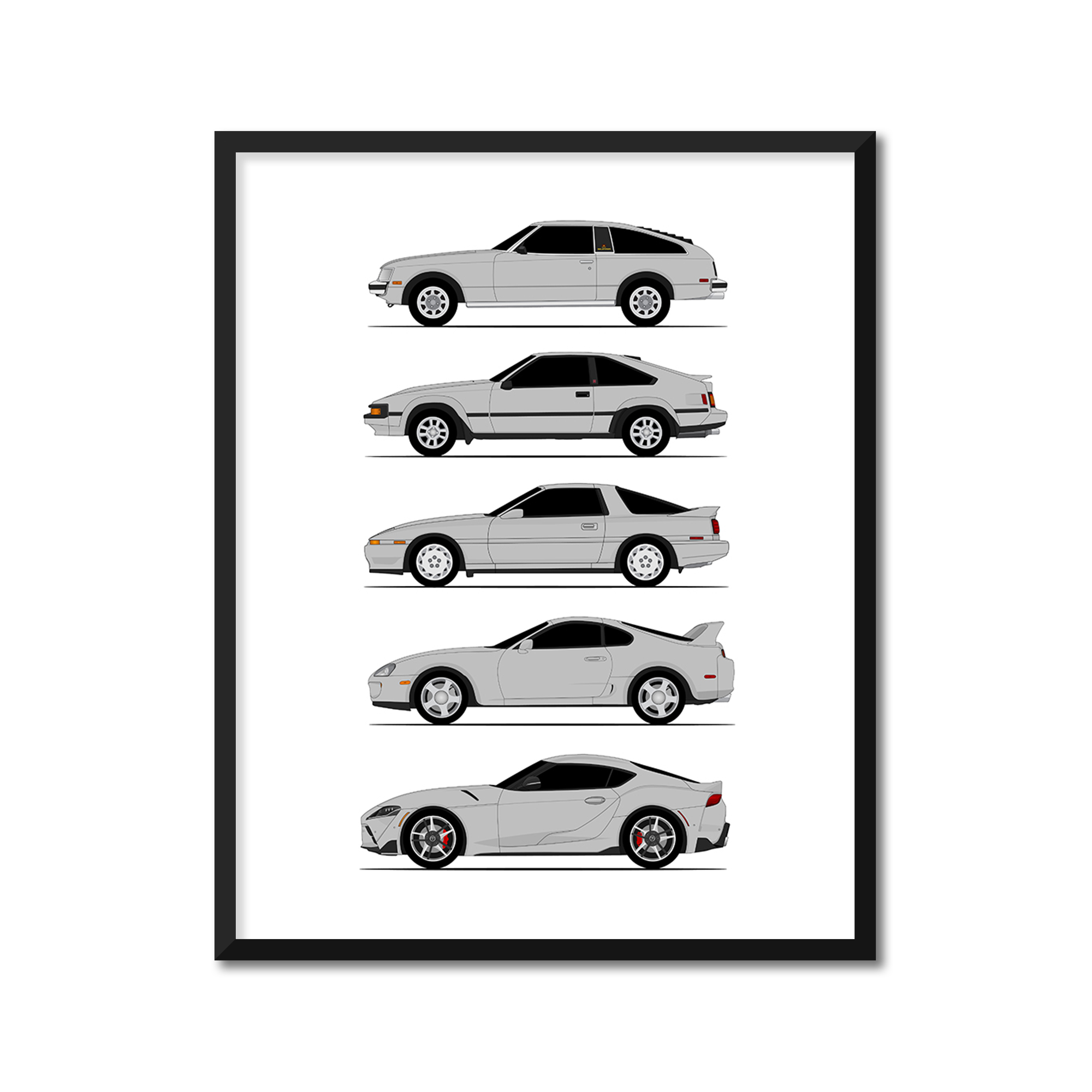 Toyota Supra Generations (Side Profile)