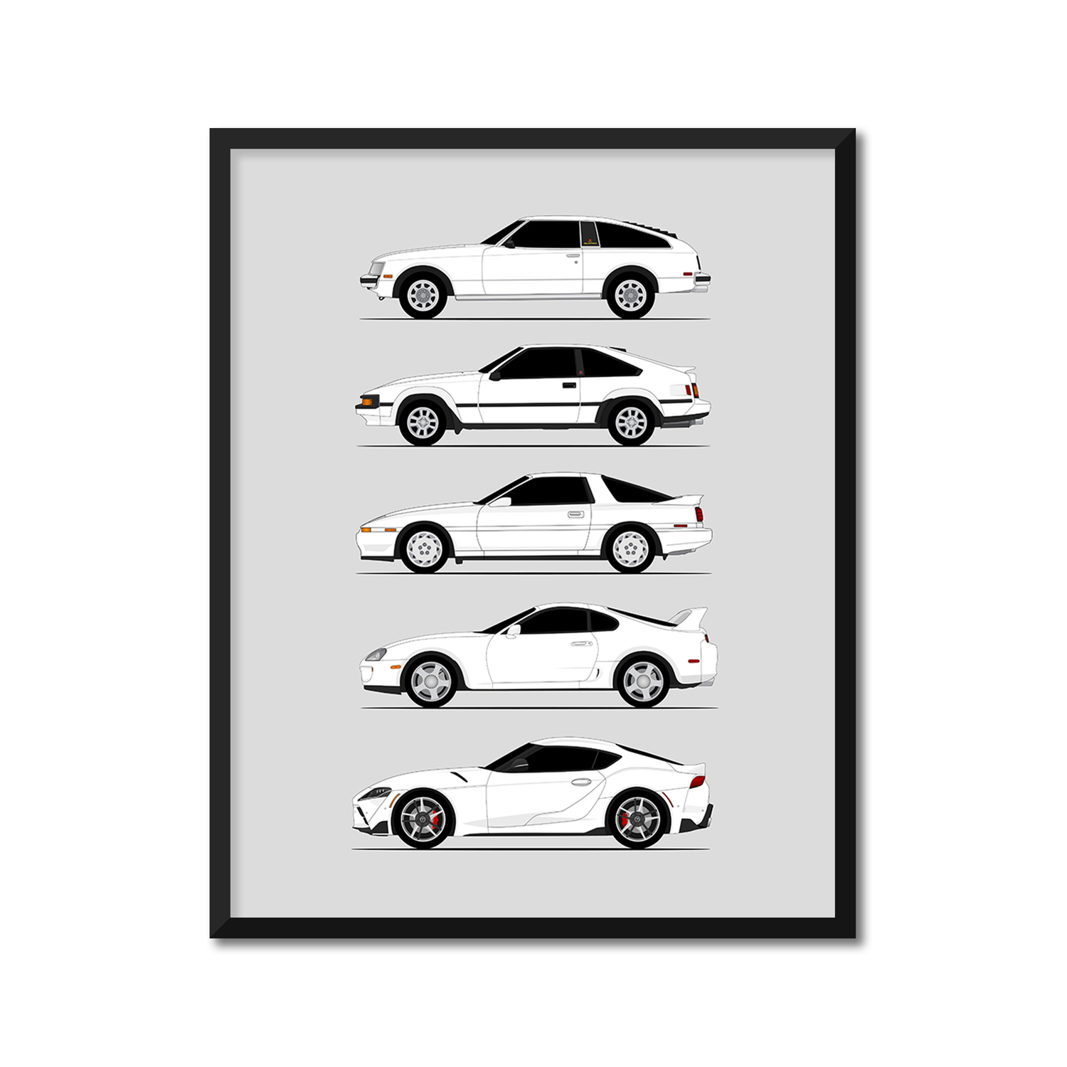 Toyota Supra Generations (Side Profile)