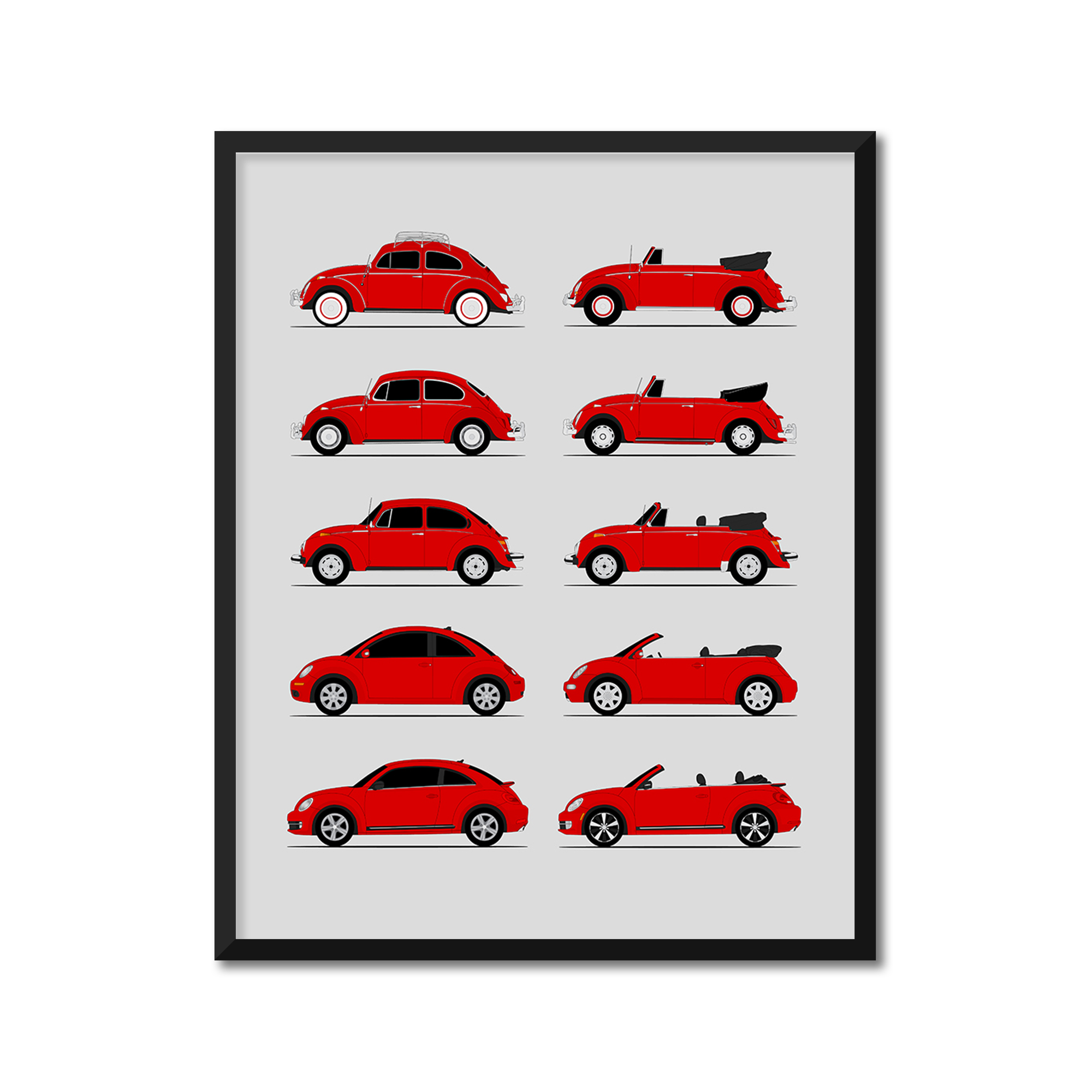 Volkswagen VW Beetle Generations (Side Profile)