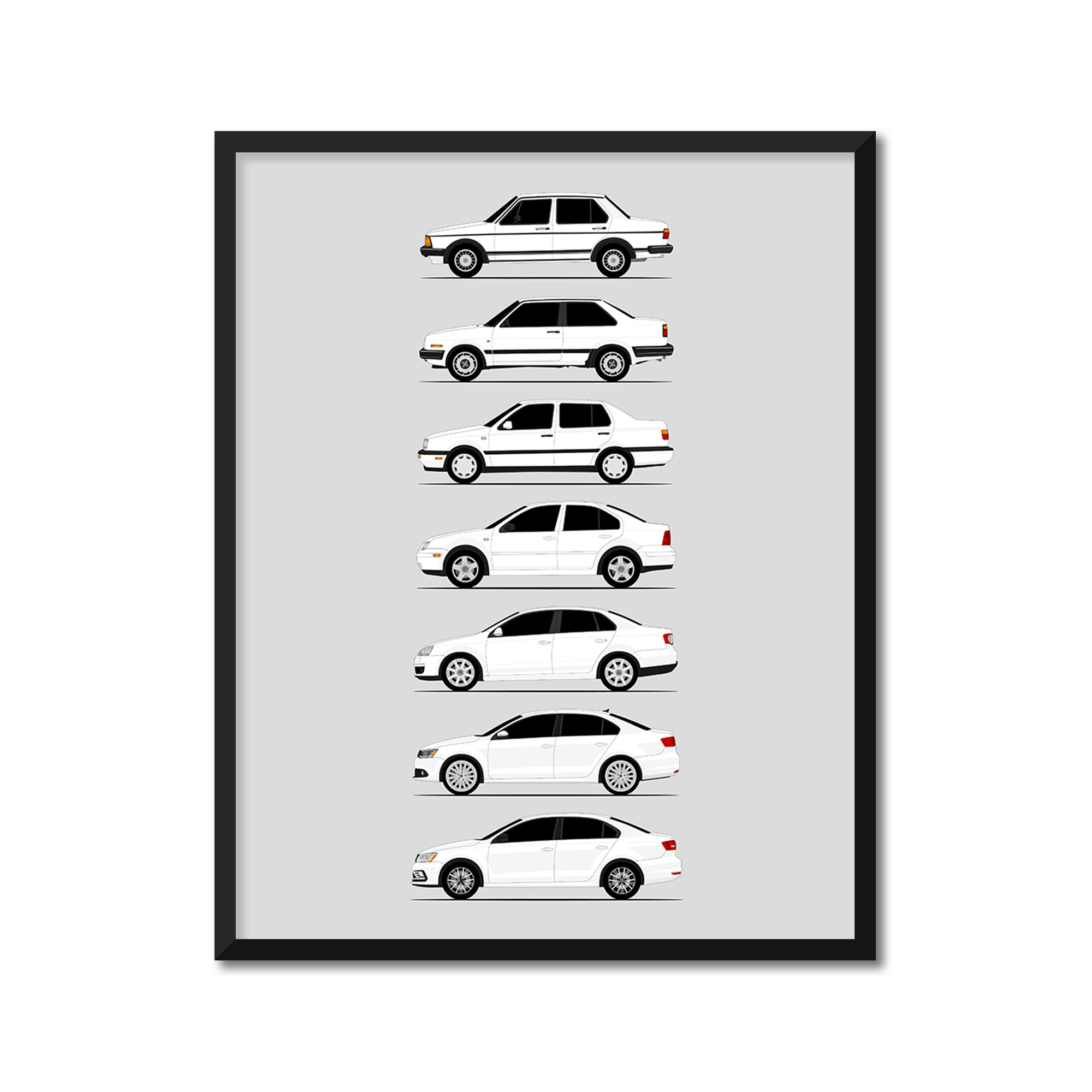 Volkswagen VW Jetta Generations (Side Profile)