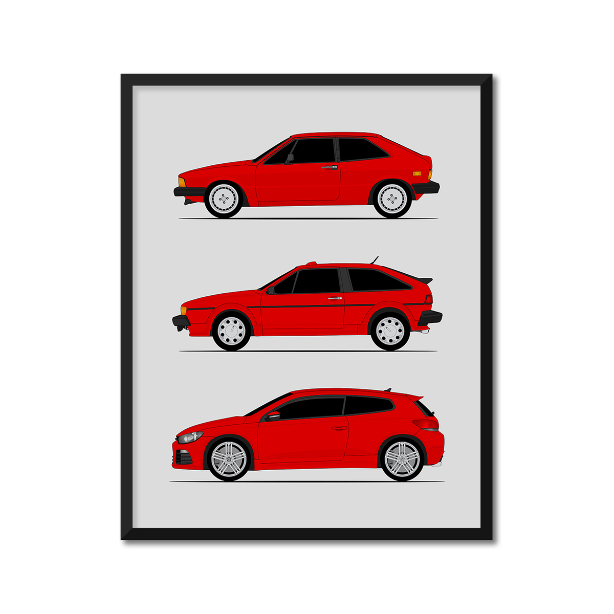 Volkswagen VW Scirocco Generations (Side Profile)