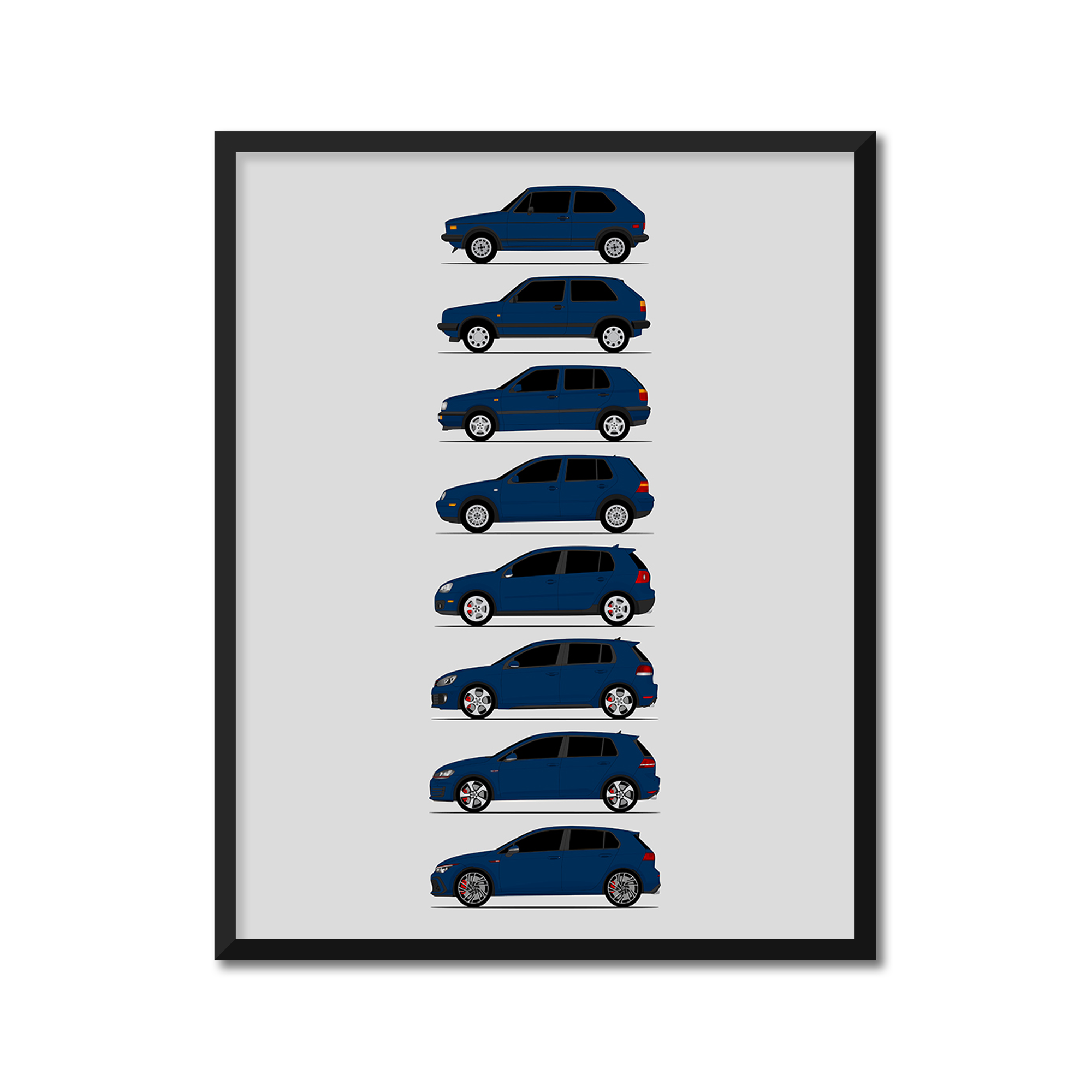 Volkswagen Golf GTI Generations (Side Profile)