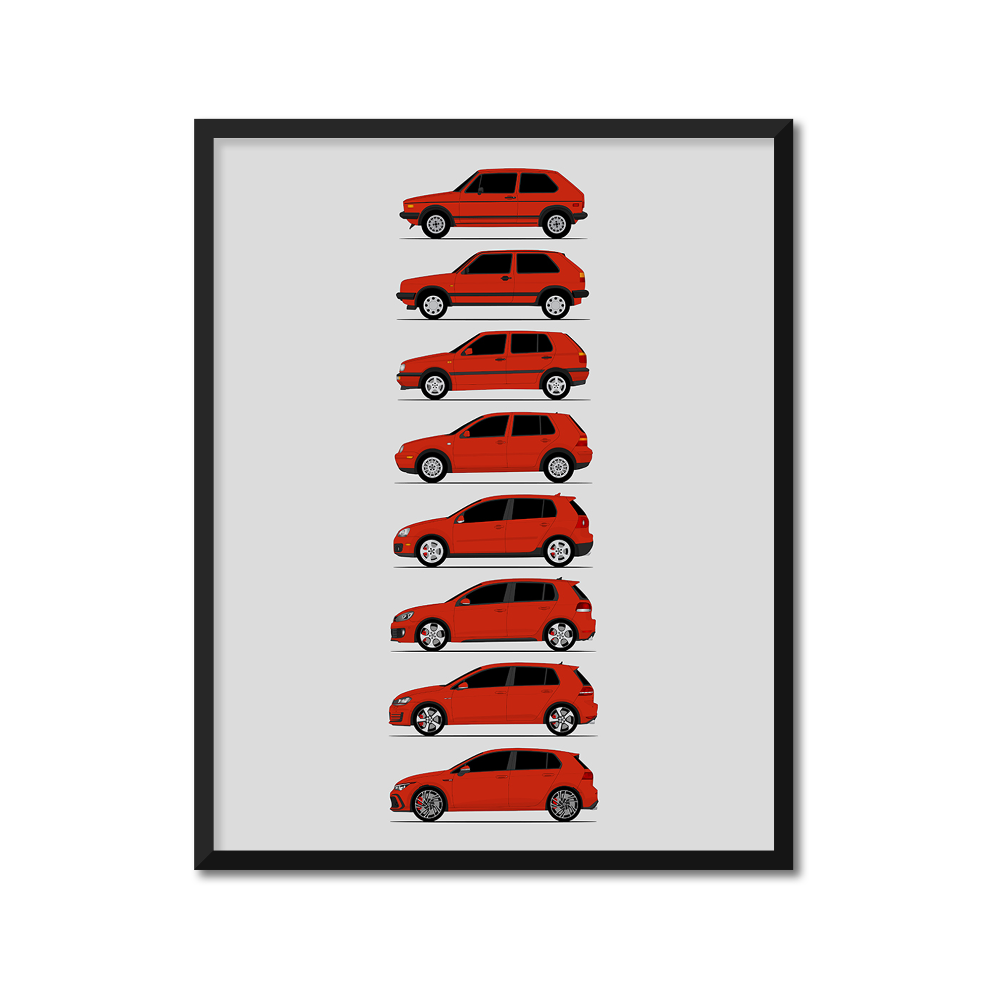 Volkswagen Golf GTI Generations (Side Profile)
