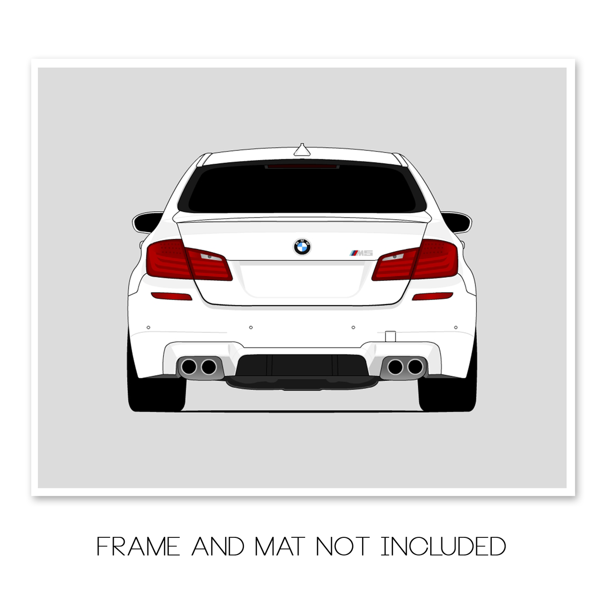 BMW M5 (2011-2016) F10 (Rear) car poster print, frame and mat not included