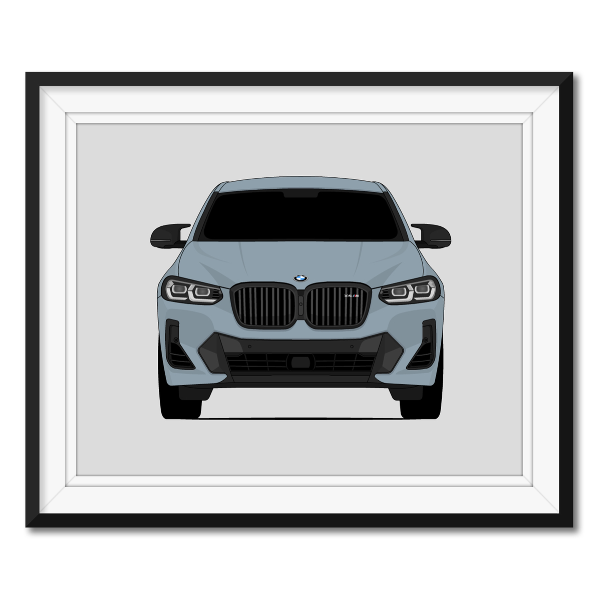 BMW X4 M (2022-2025) G02 framed car poster with mat