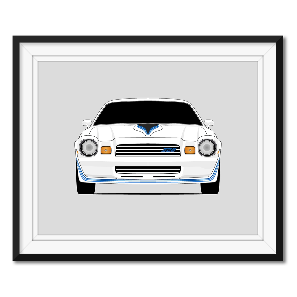 Chevy Camaro Z28 (1980-1981) Gen 2 framed car poster with mat