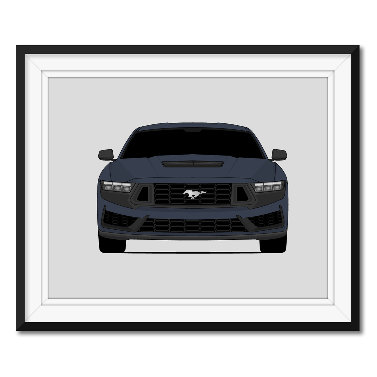 Ford Mustang Dark Horse (2024-Present) S650 framed car poster with mat