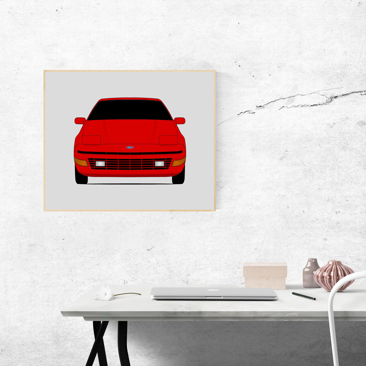 Ford Probe (1990-1992) car poster wall art above a desk
