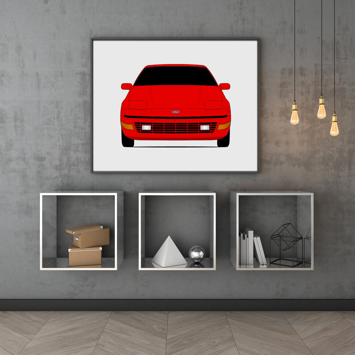 Ford Probe (1990-1992) car poster wall art above shelves