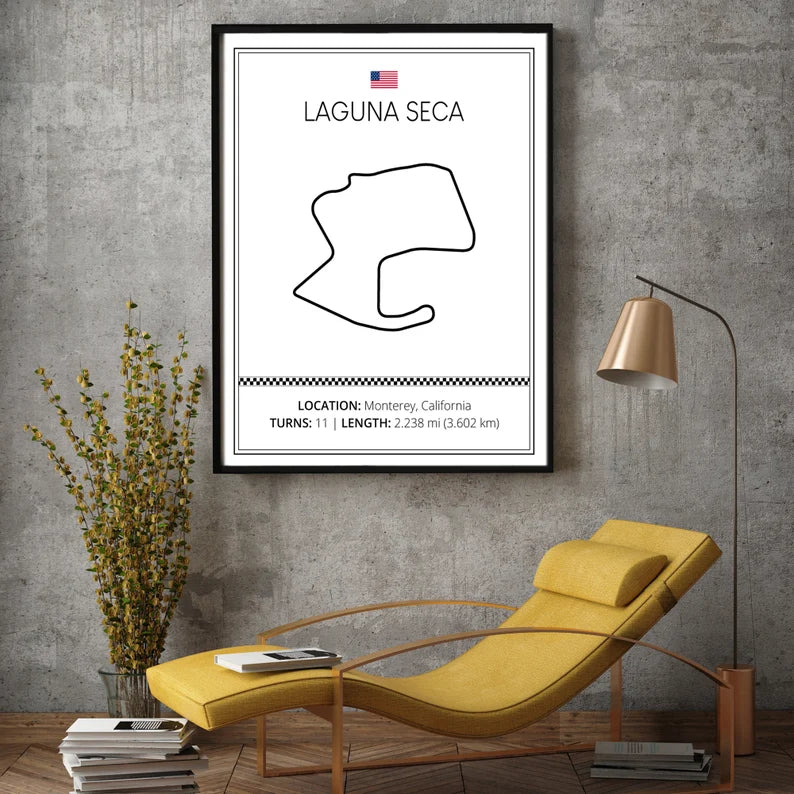 Personalizable Race Track Poster - Handmade Customizable Track Day Racing Print (No Lap Time)