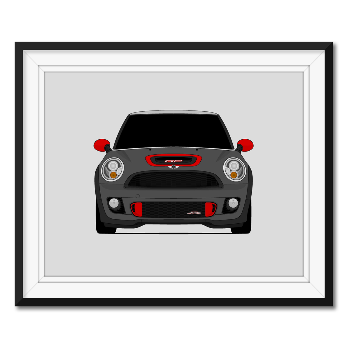 Mini Cooper GP2 (2012-2014) R56 Gen 2 framed car poster with mat