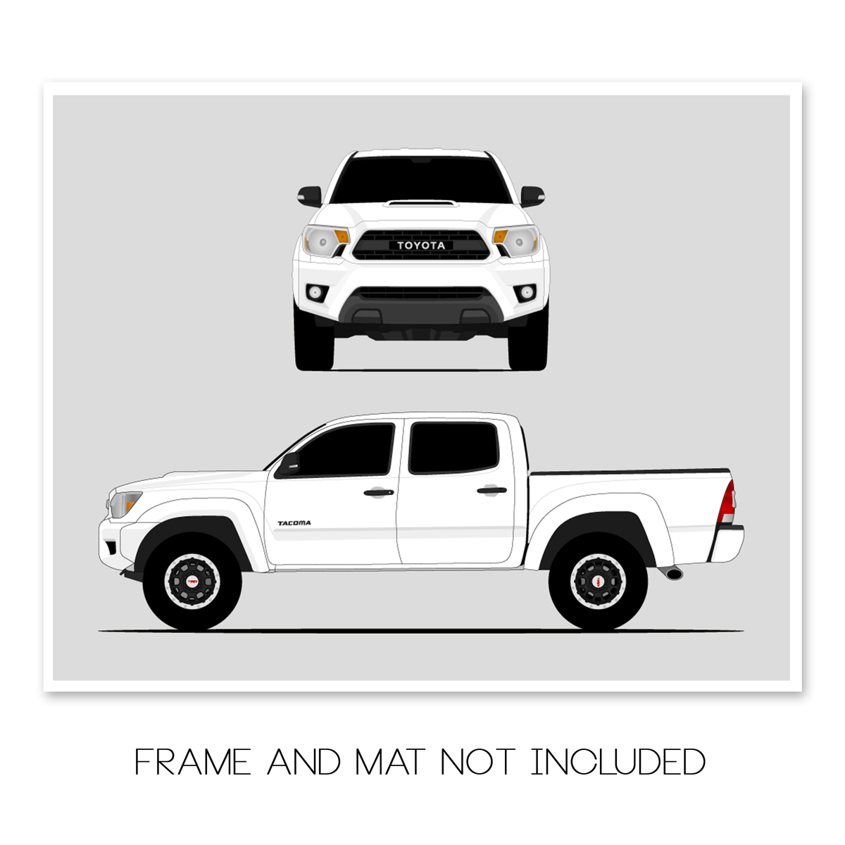 Toyota Tacoma TRD Pro (2012-2015) Gen 2 (Front and Side) car poster print, frame and mat not included