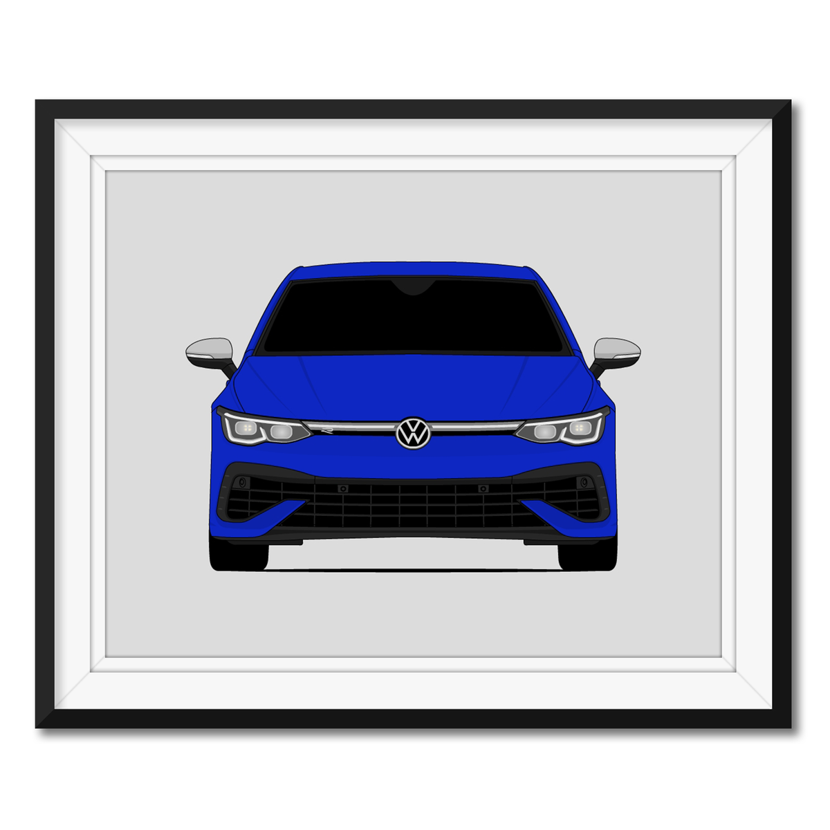 Volkswagen Golf R (2022-2024) MK8 framed car poster with mat