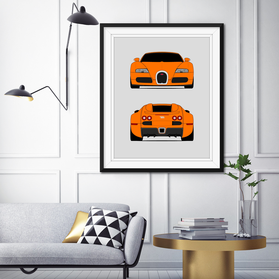 Bugatti Veyron (2005-2011) (Front and Rear) Poster