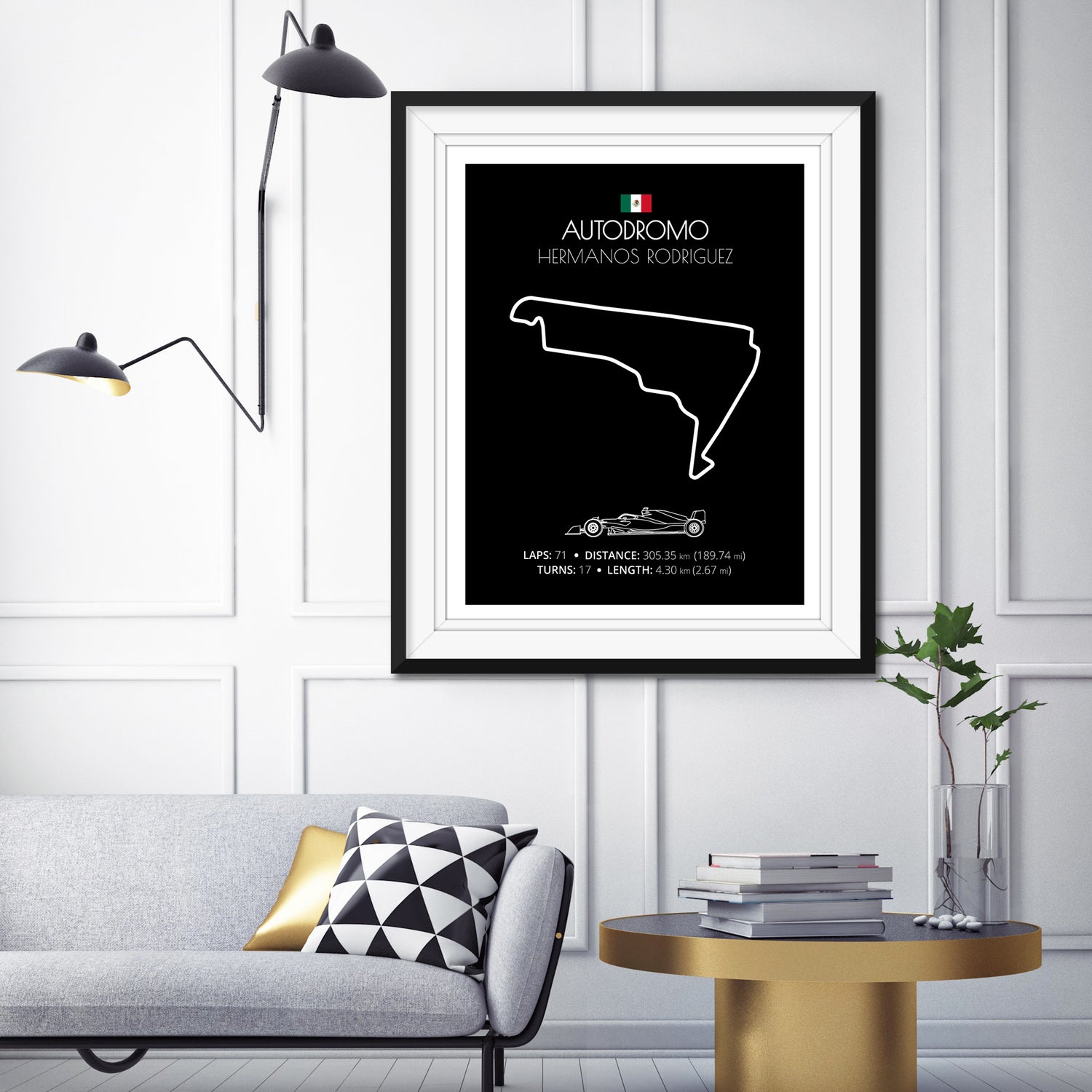 Autodromo Hermanos Rodriguez (Mexico, USA) F1 Formula 1 Race Track Poster