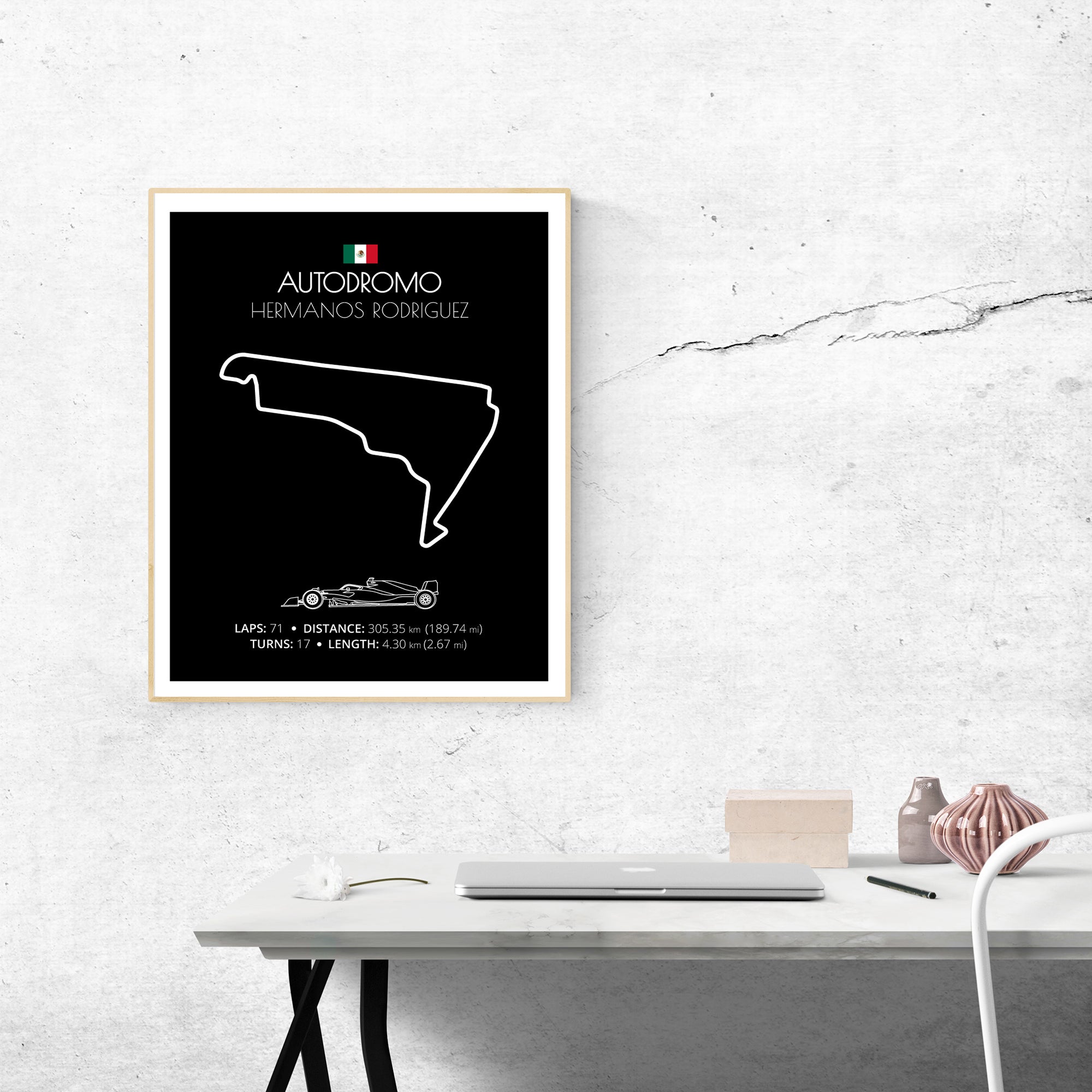Autodromo Hermanos Rodriguez (Mexico, USA) F1 Formula 1 Race Track Poster