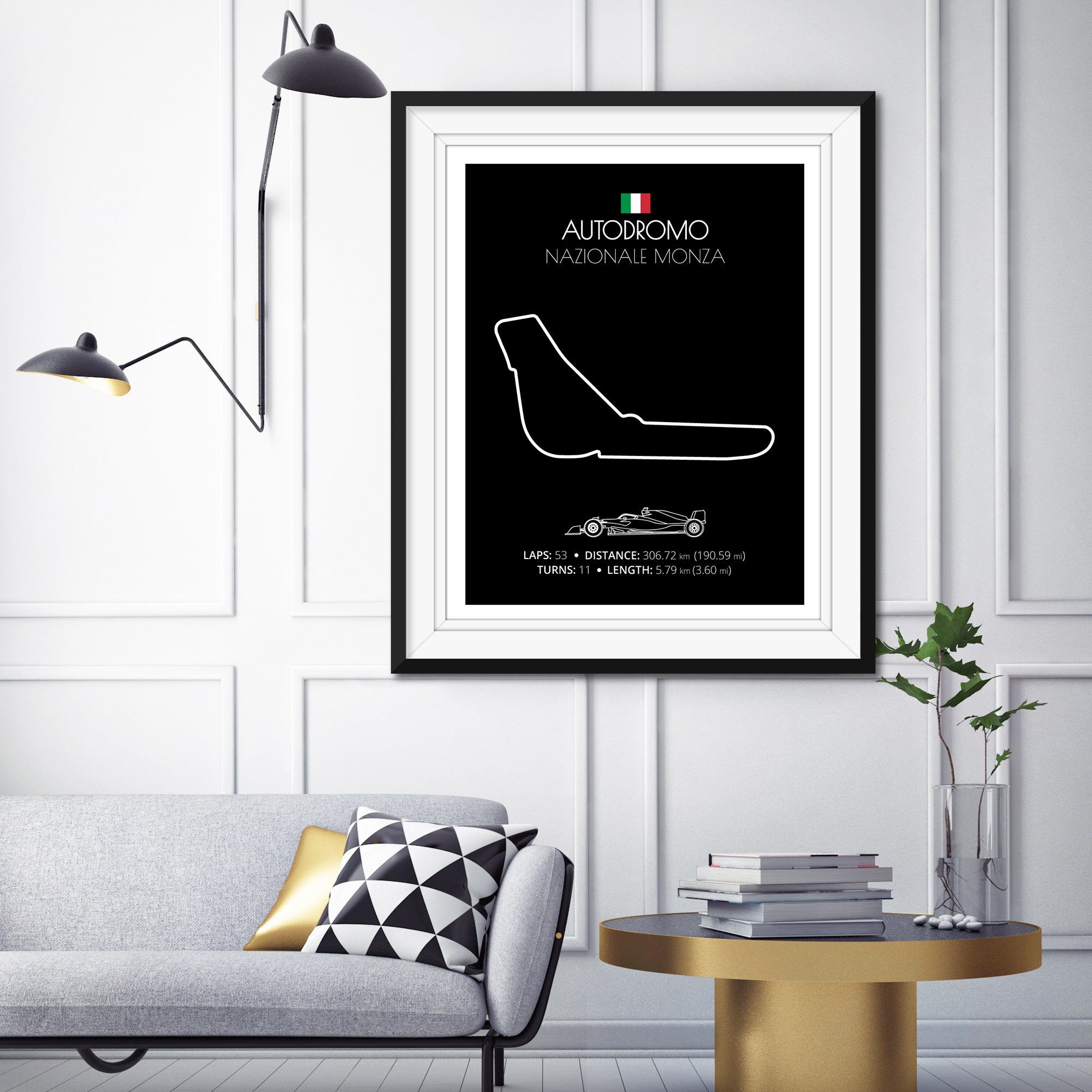 Autodromo Nazionale Monza (Monza, Itlay) F1 Formula 1 Race Track Poster