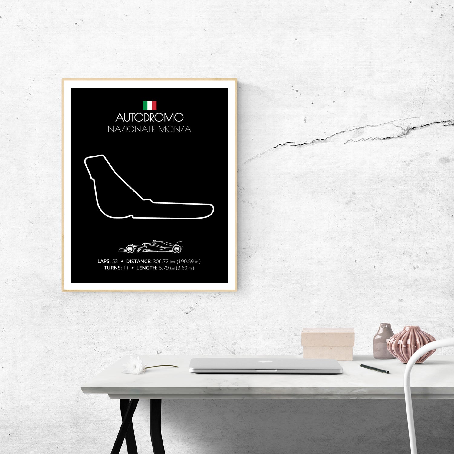 Autodromo Nazionale Monza (Monza, Itlay) F1 Formula 1 Race Track Poster