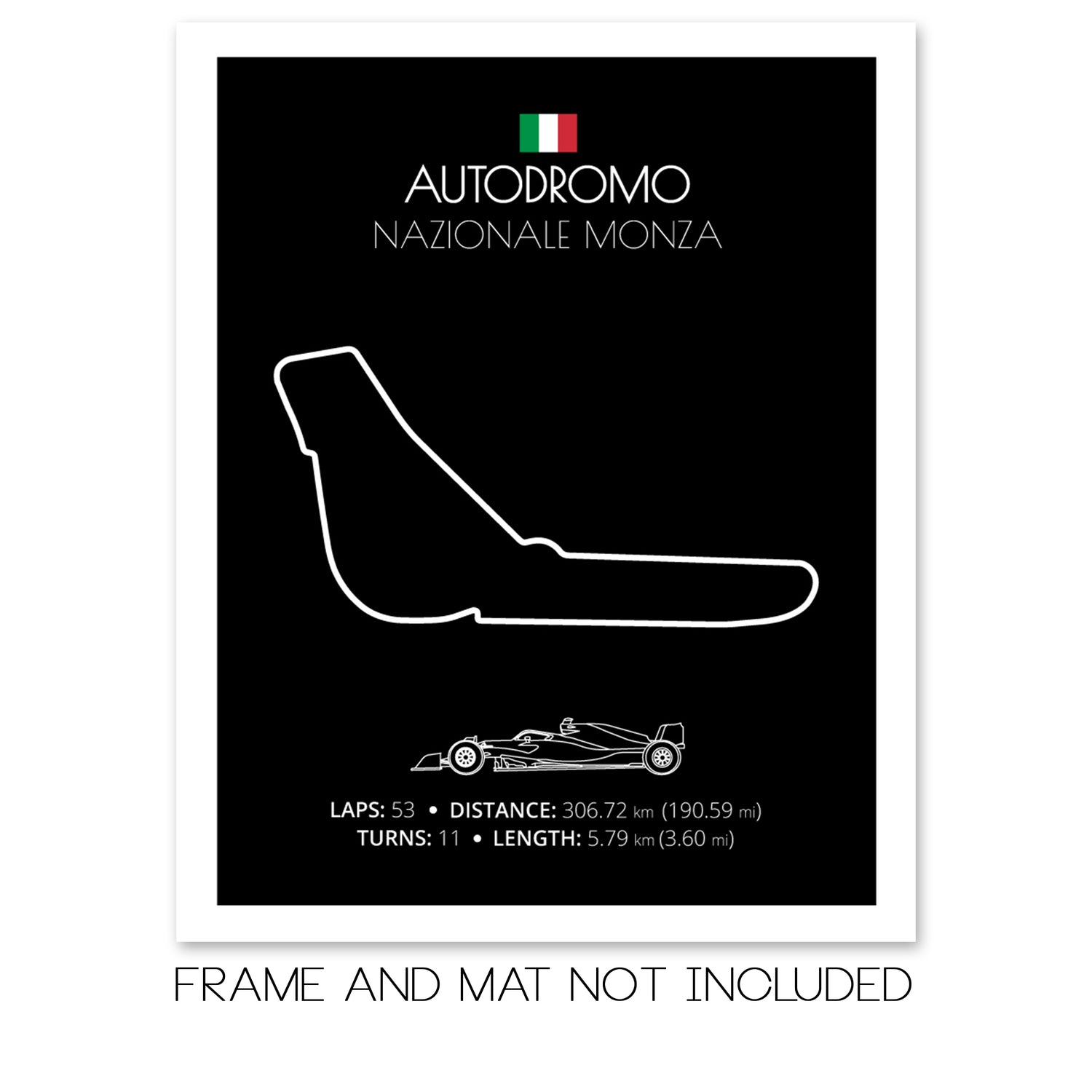 Autodromo Nazionale Monza (Monza, Itlay) F1 Formula 1 Race Track Poster