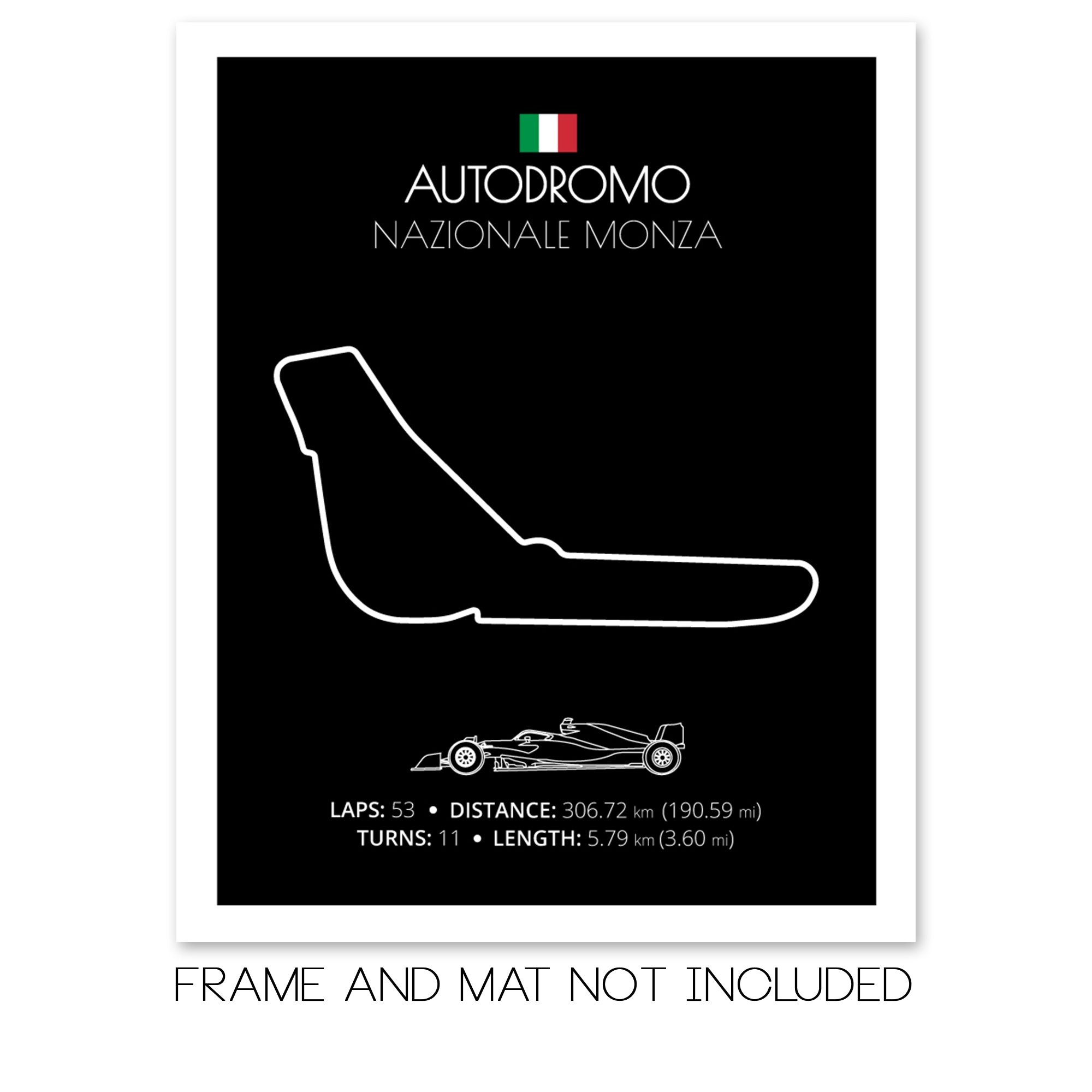 Autodromo Nazionale Monza (Monza, Itlay) F1 Formula 1 Race Track Poster