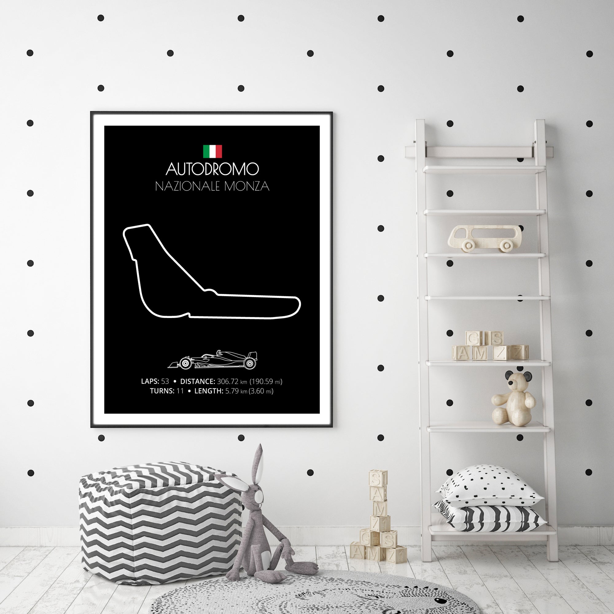 Autodromo Nazionale Monza (Monza, Itlay) F1 Formula 1 Race Track Poster