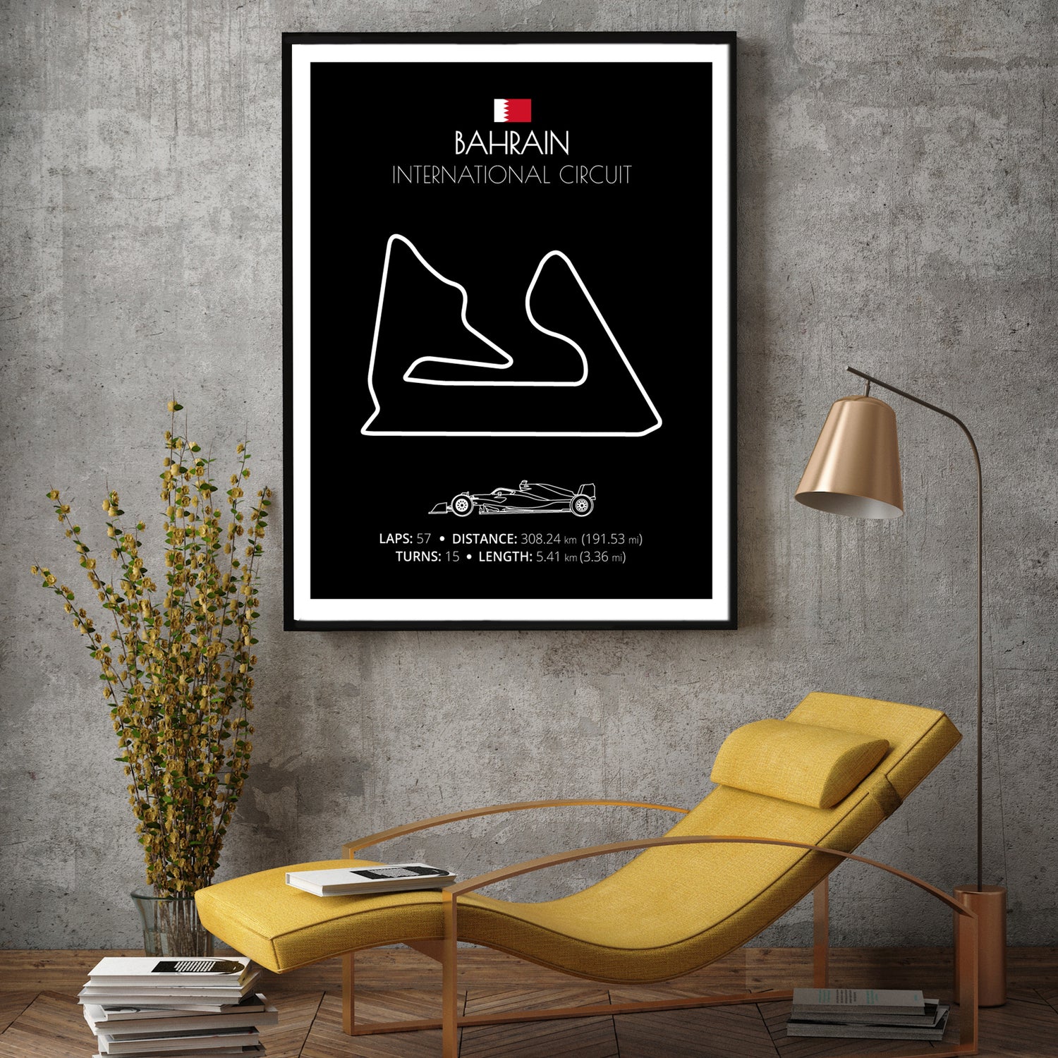 Bahrain International Circuit (Sakhir, Bahrain) F1 Formula 1 Race Track Poster